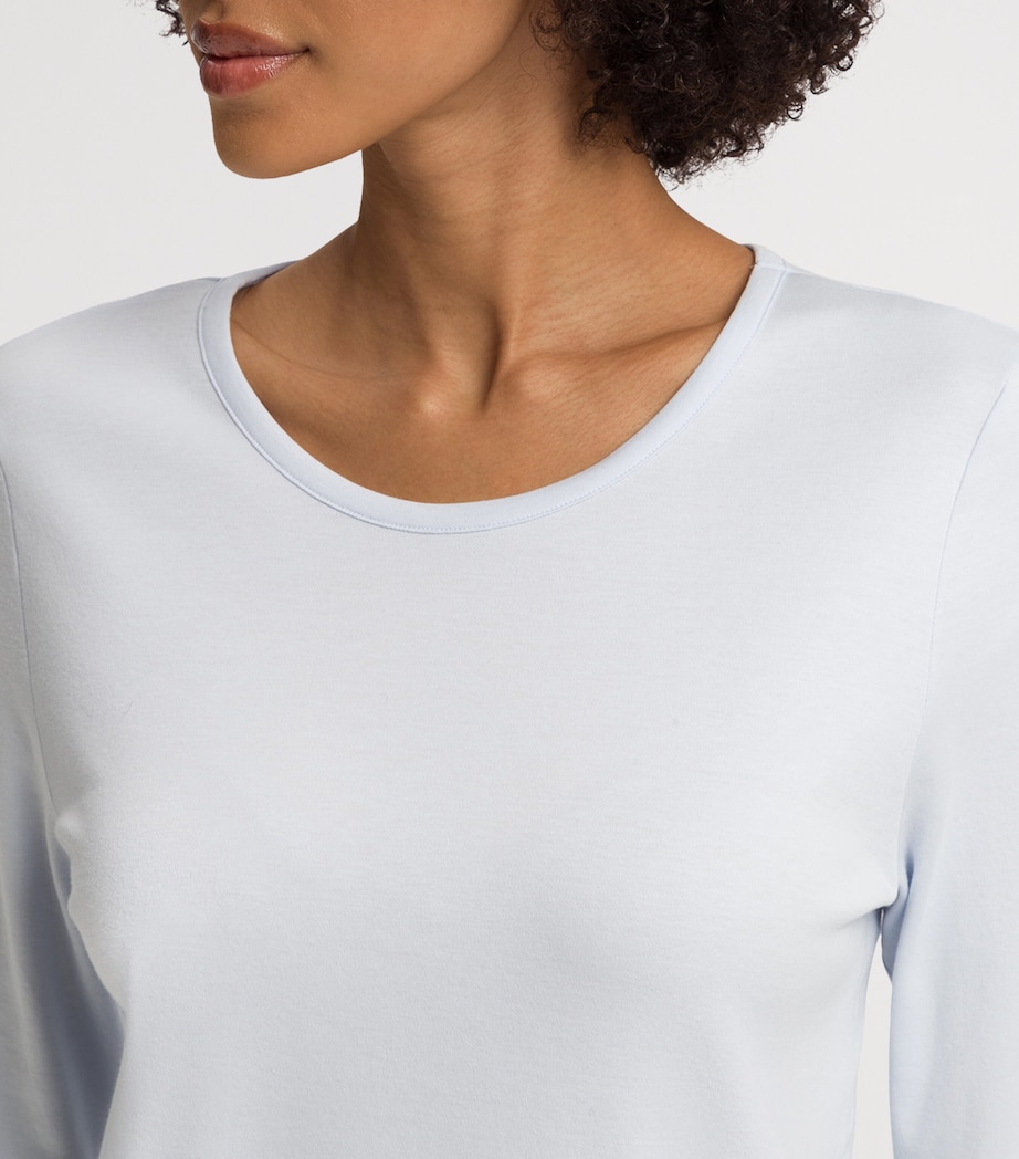 Cotton Long-Sleeve T-Shirt POWDER BLUE Image 7