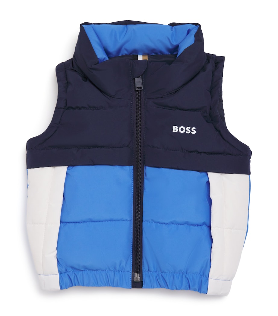 BOSS Kidswear Logo Padded Gilet (3-18 Months) Navy Image 1