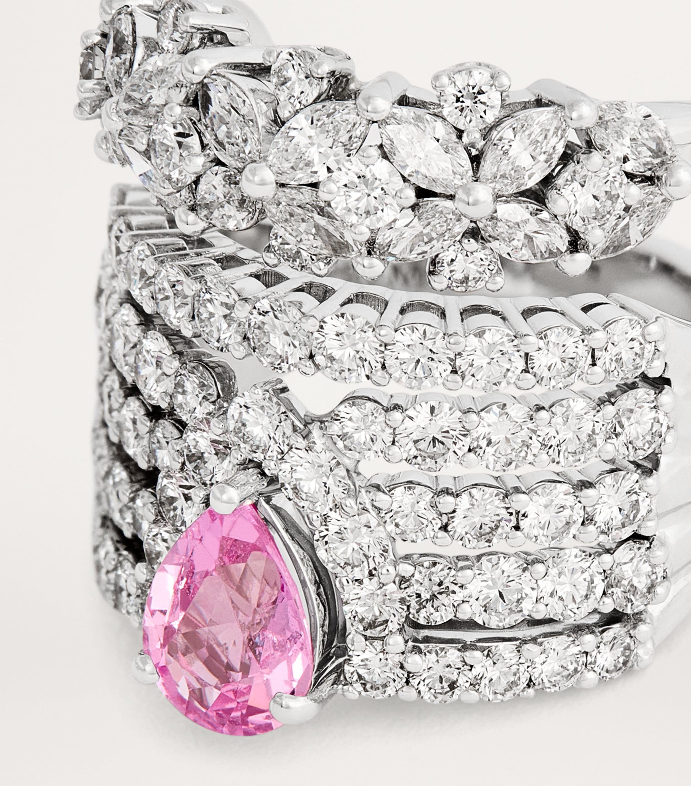 White Gold, Diamond and Pink Sapphire Reign Supreme Ring WHITE GOLD Image 5