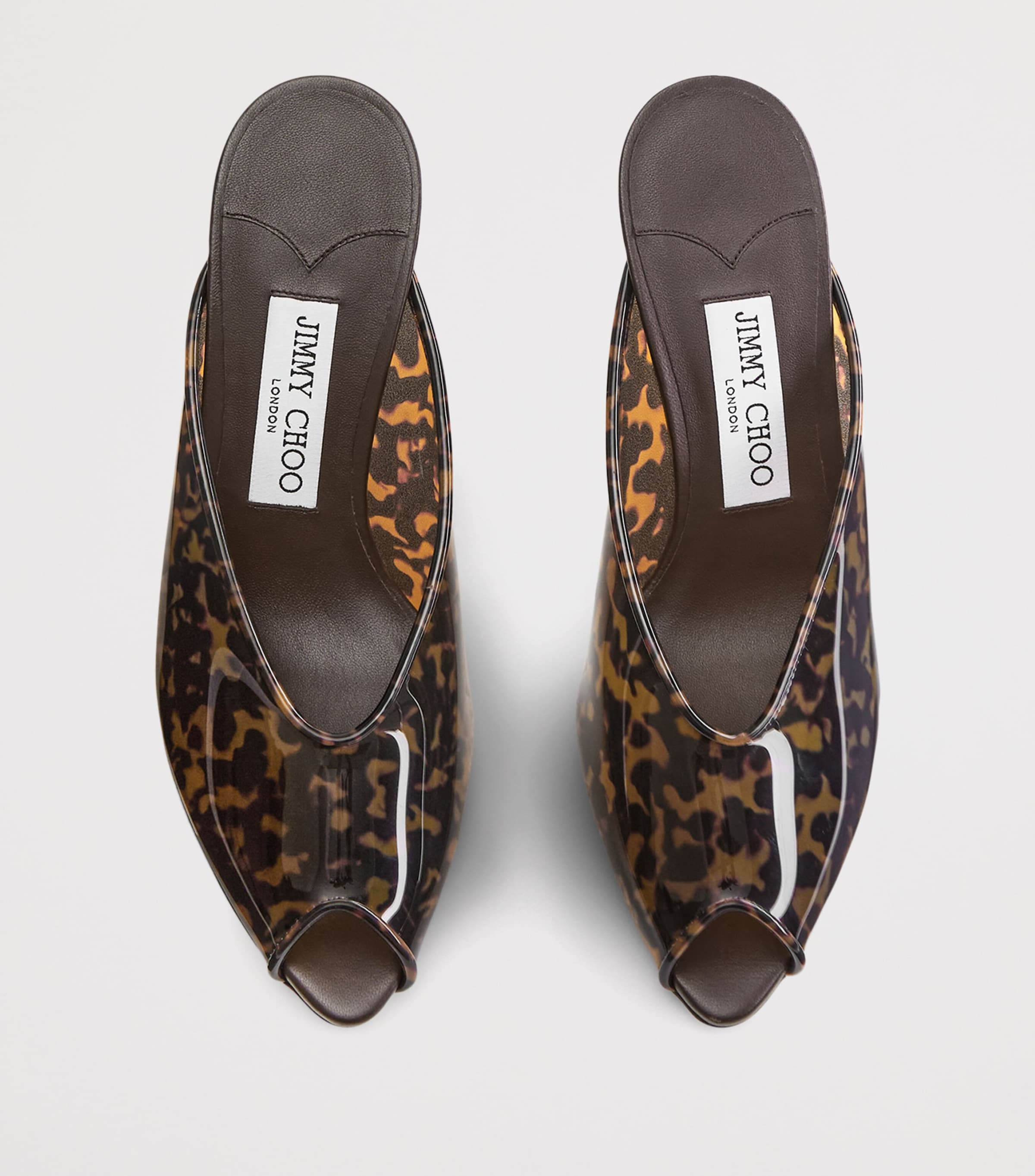 Jimmy Choo Glace 80 Heeled Mules Amber Mix/brown Mix Image 4