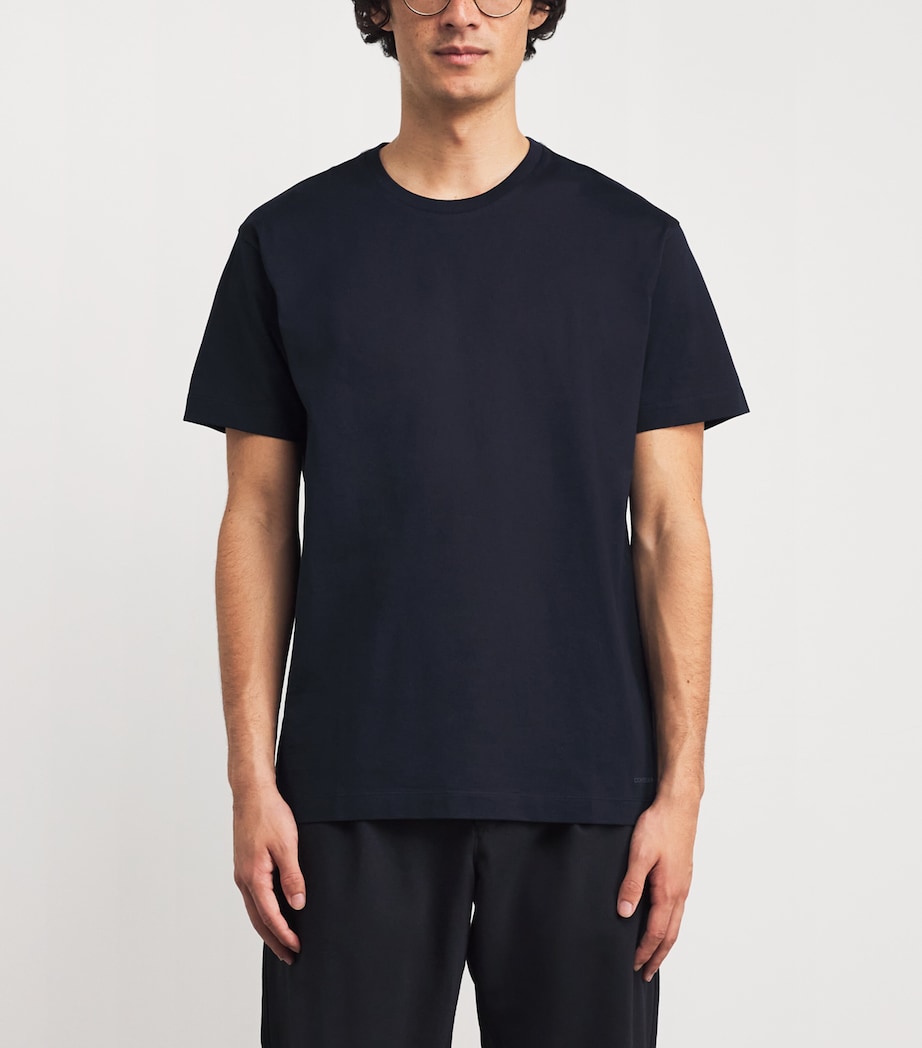 Cotton Crew-Neck T-Shirt 001 NAVY BLUE Image 3