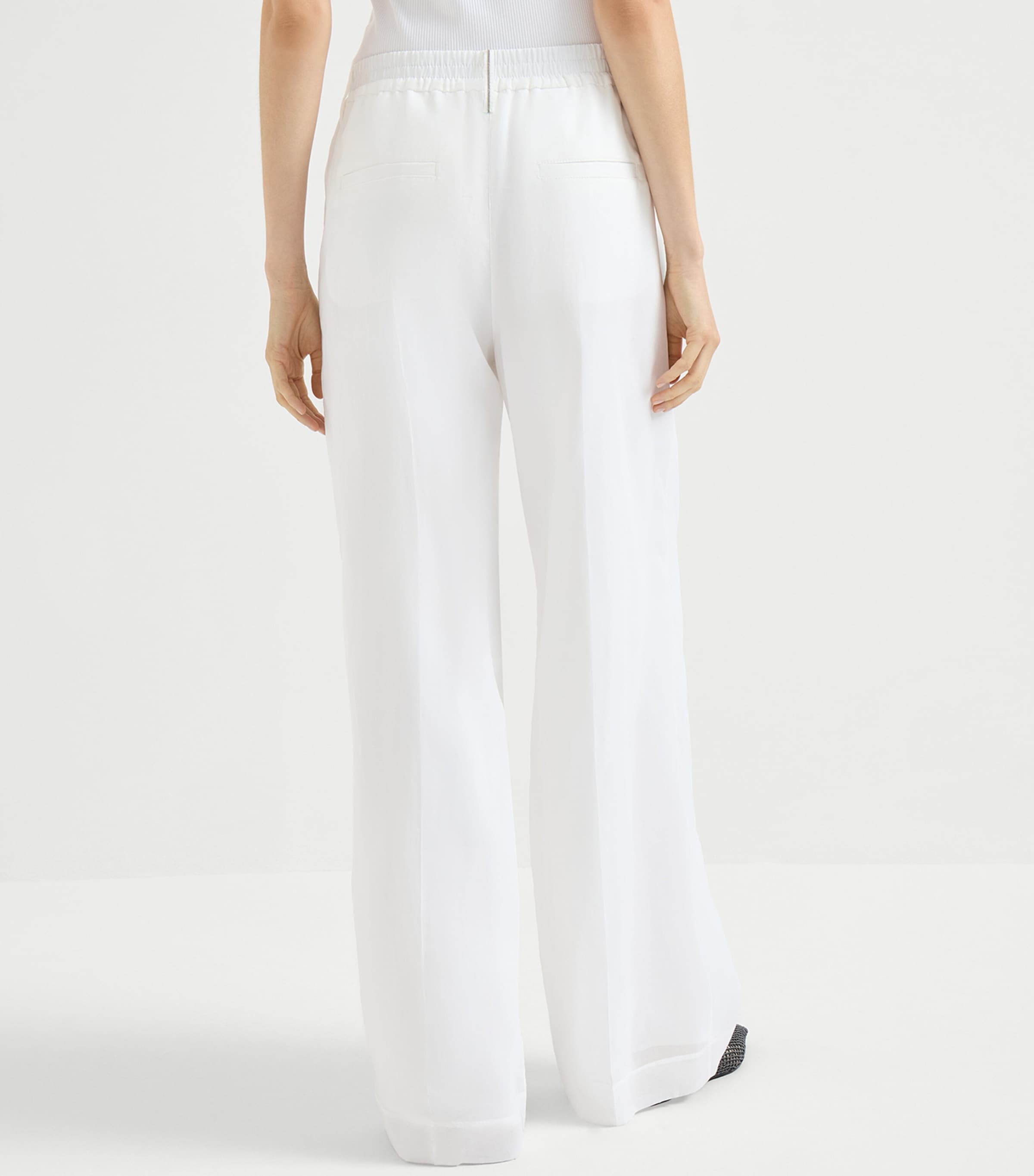 Brunello Cucinelli Womens Cotton Organza Trousers Image 5