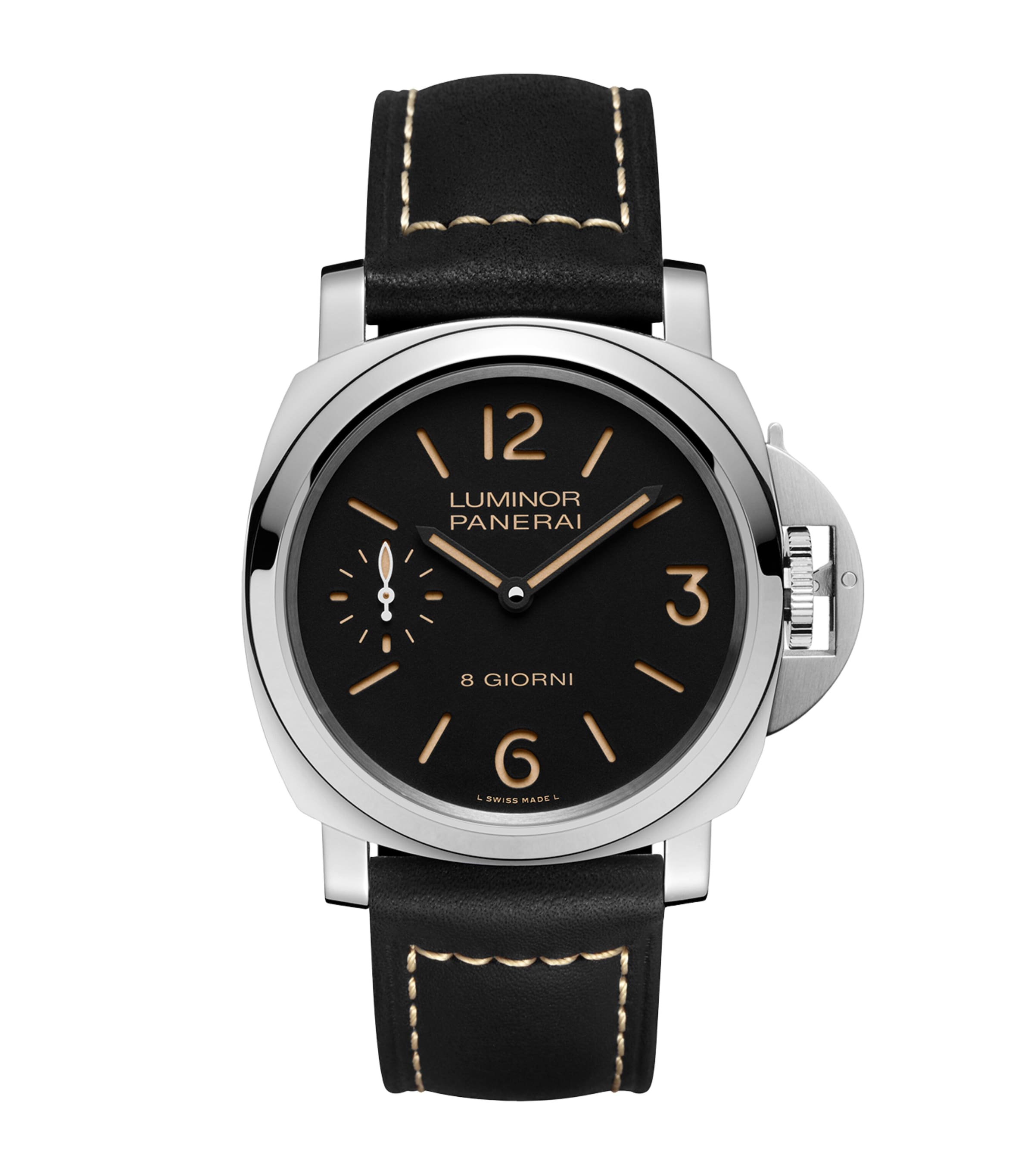 Panerai Stainless Steel Luminor 8 Giorni Watch 44mm Black Image 1