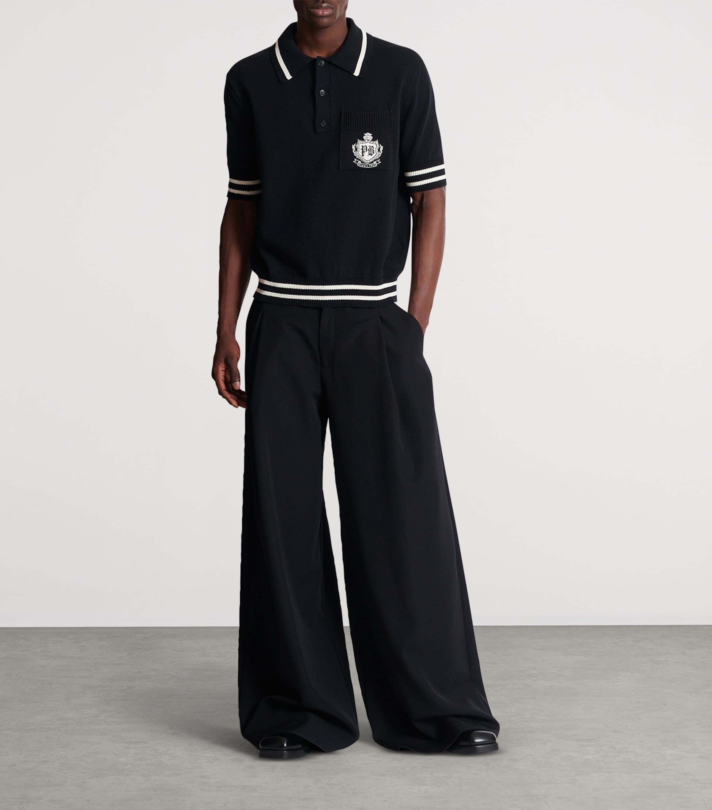 College Emblem Polo Shirt EER NOIR/NATUREL Image 5