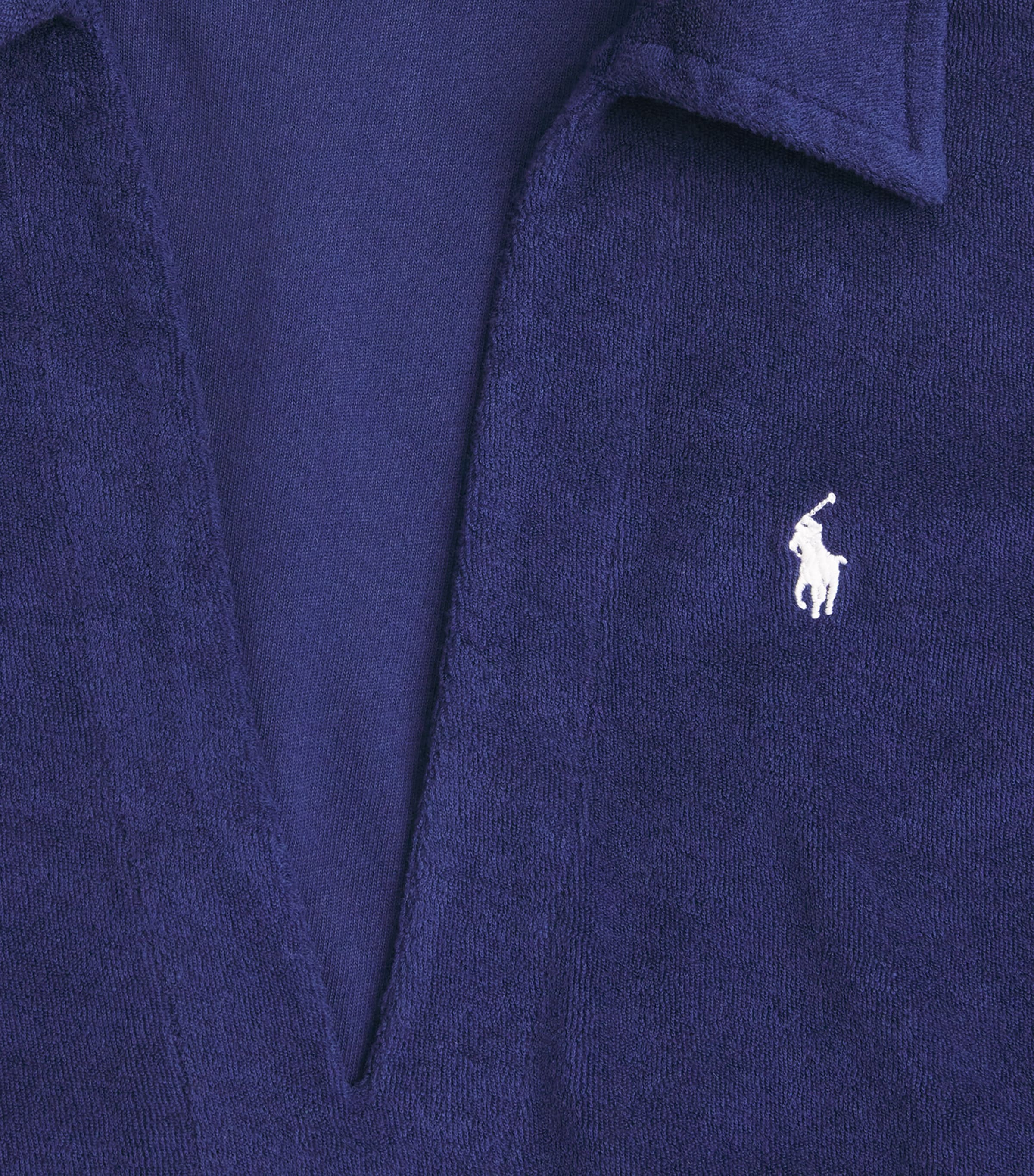 Polo Ralph Lauren Womens Towelling Collared Mini Dress Navy Image 6