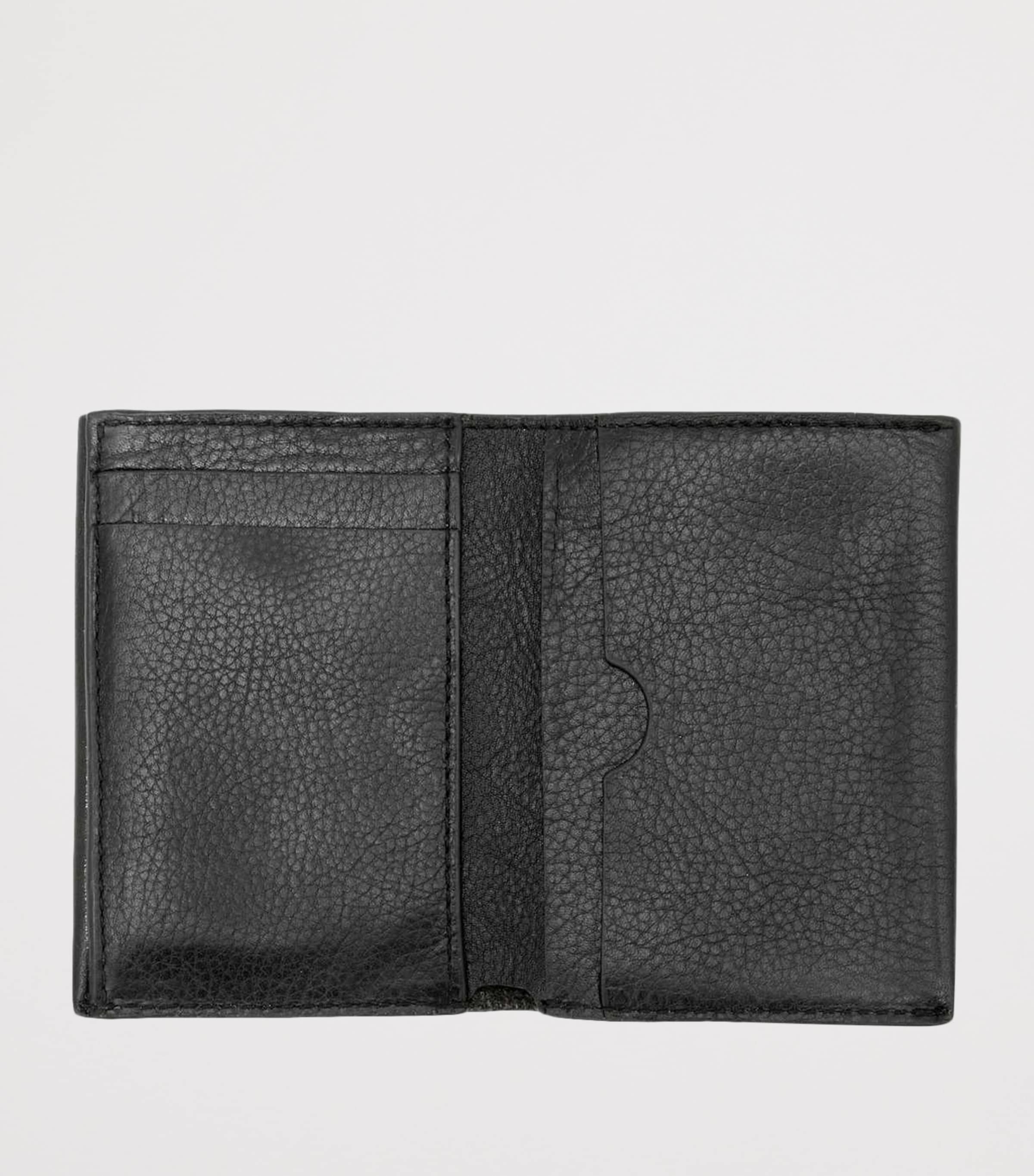 AllSaints Leather Axis Bi-Fold Wallet Black Image 2