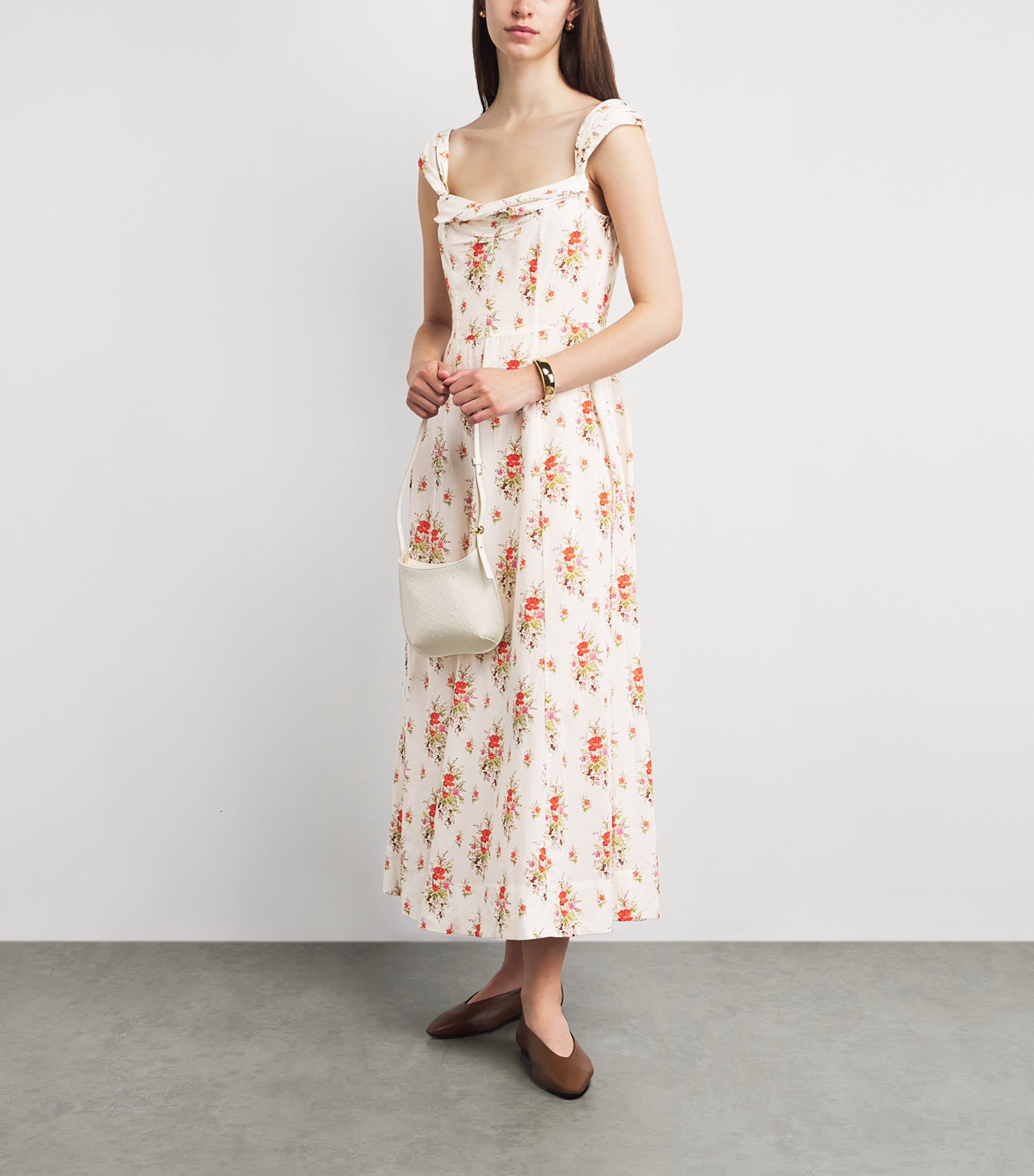 DÔEN Womens Organic Cotton Clea Midi Dress Rose Pt Bqt Chamonix Image 2