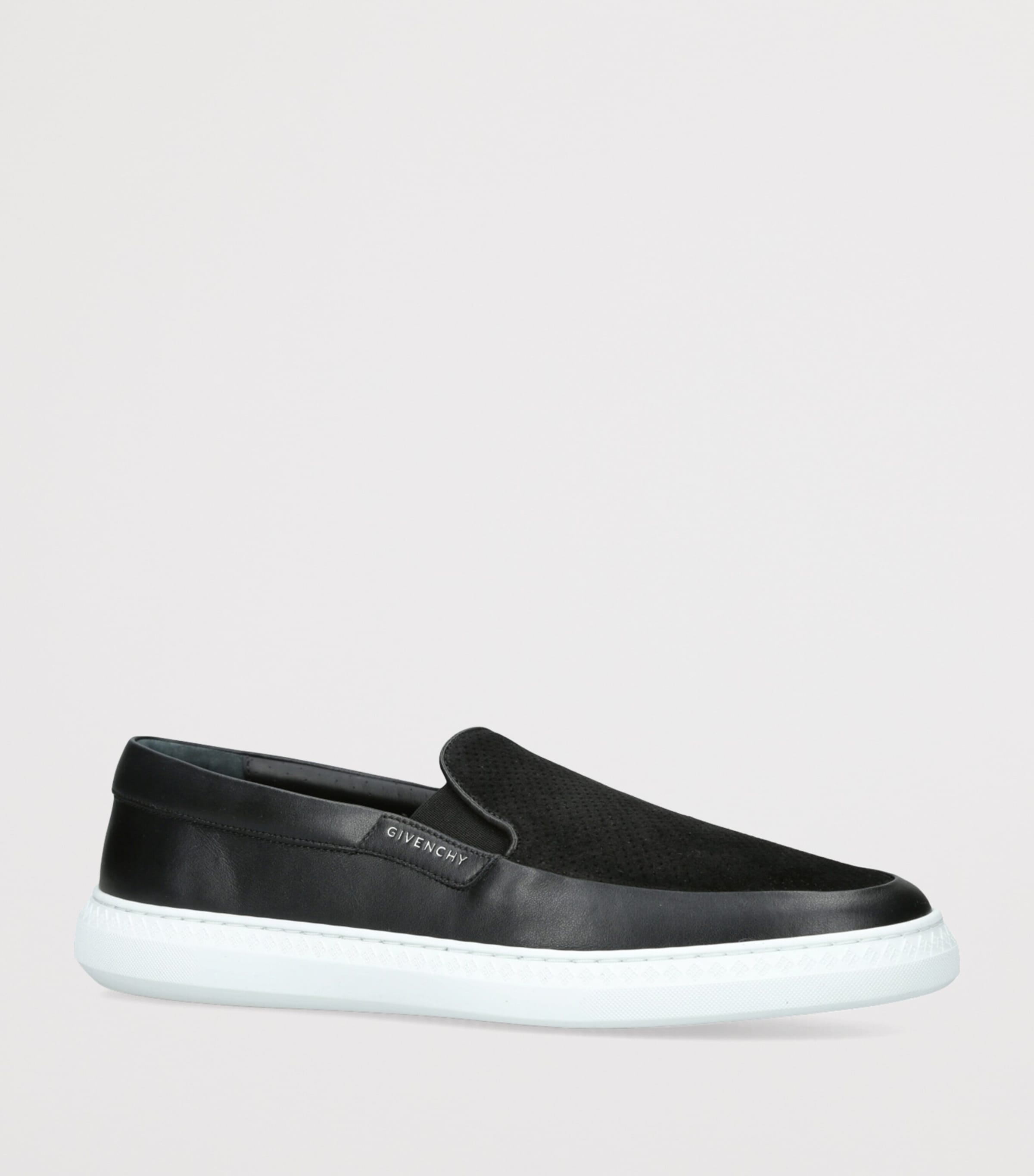 Leather-Suede G Set Slip-On Loafers BLACK Image 3