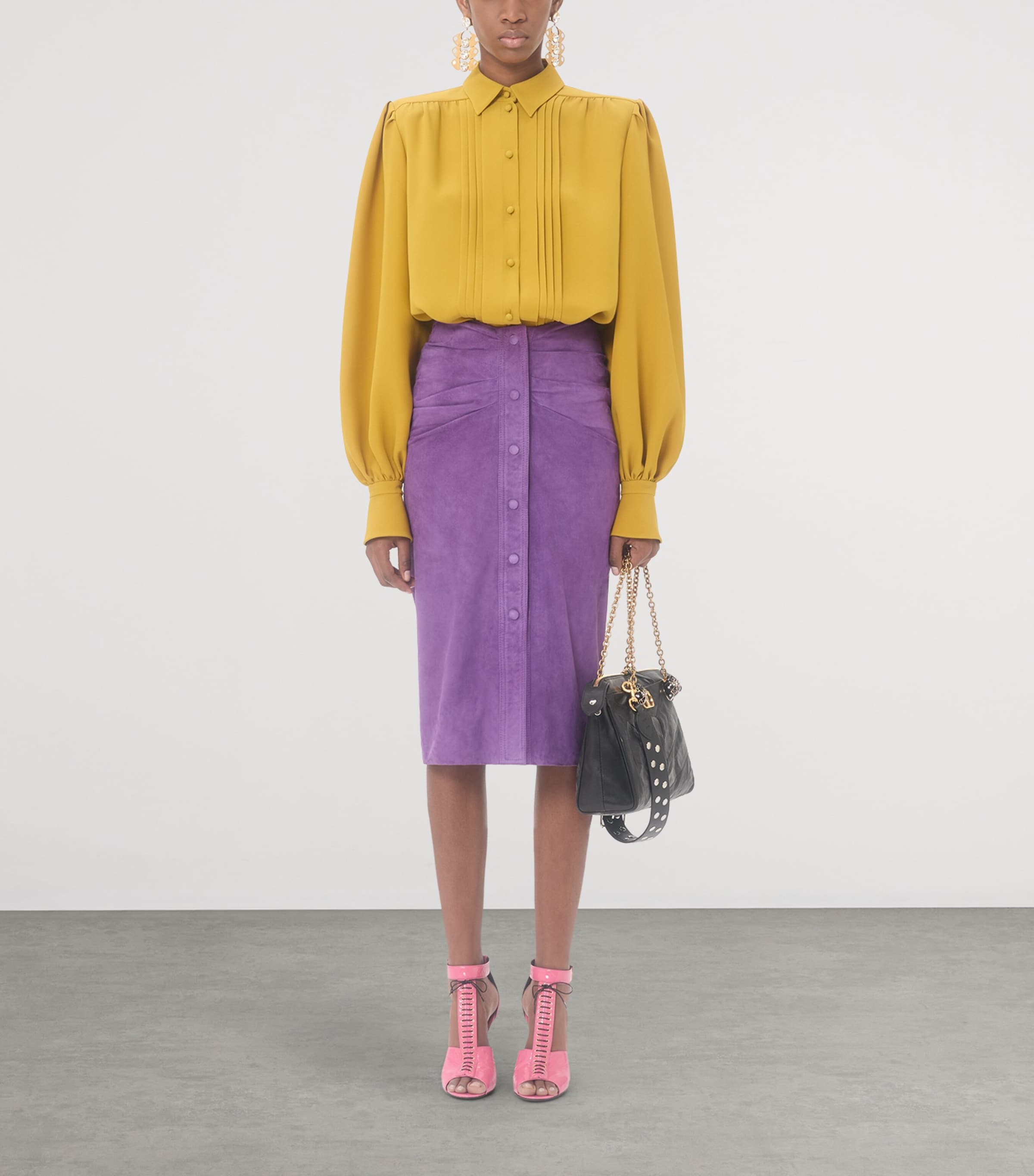 Valentino Womens Silk Pleated Shirt Image 5