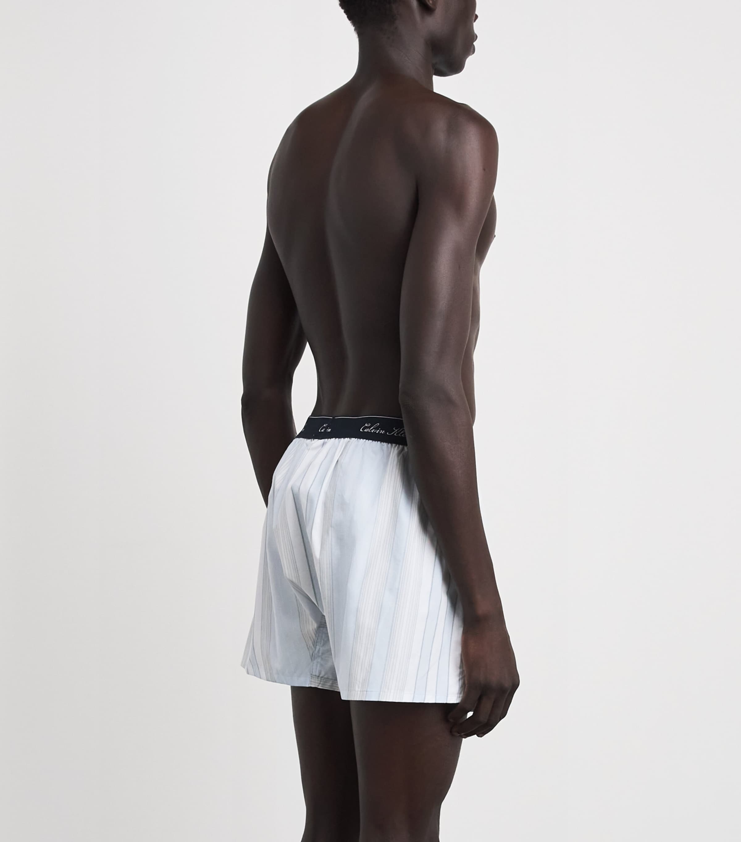 Calvin Klein Mens Cotton Poplin Stripe Pyjama Shorts Crest Stripe Ic Image 5