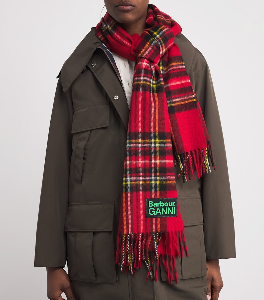 x GANNI Wool Tartan Scarf CLSSC/RYL STWRT TRTN Image 2