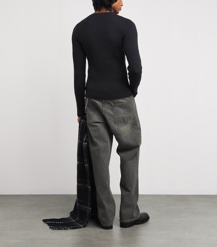Merino Wool Compact Roundneck Sweater OFF BLACK RUSTIC Image 2