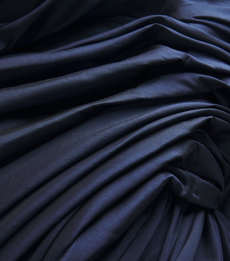 Taffeta Draped Asymmetric Gown NAVY Image 5