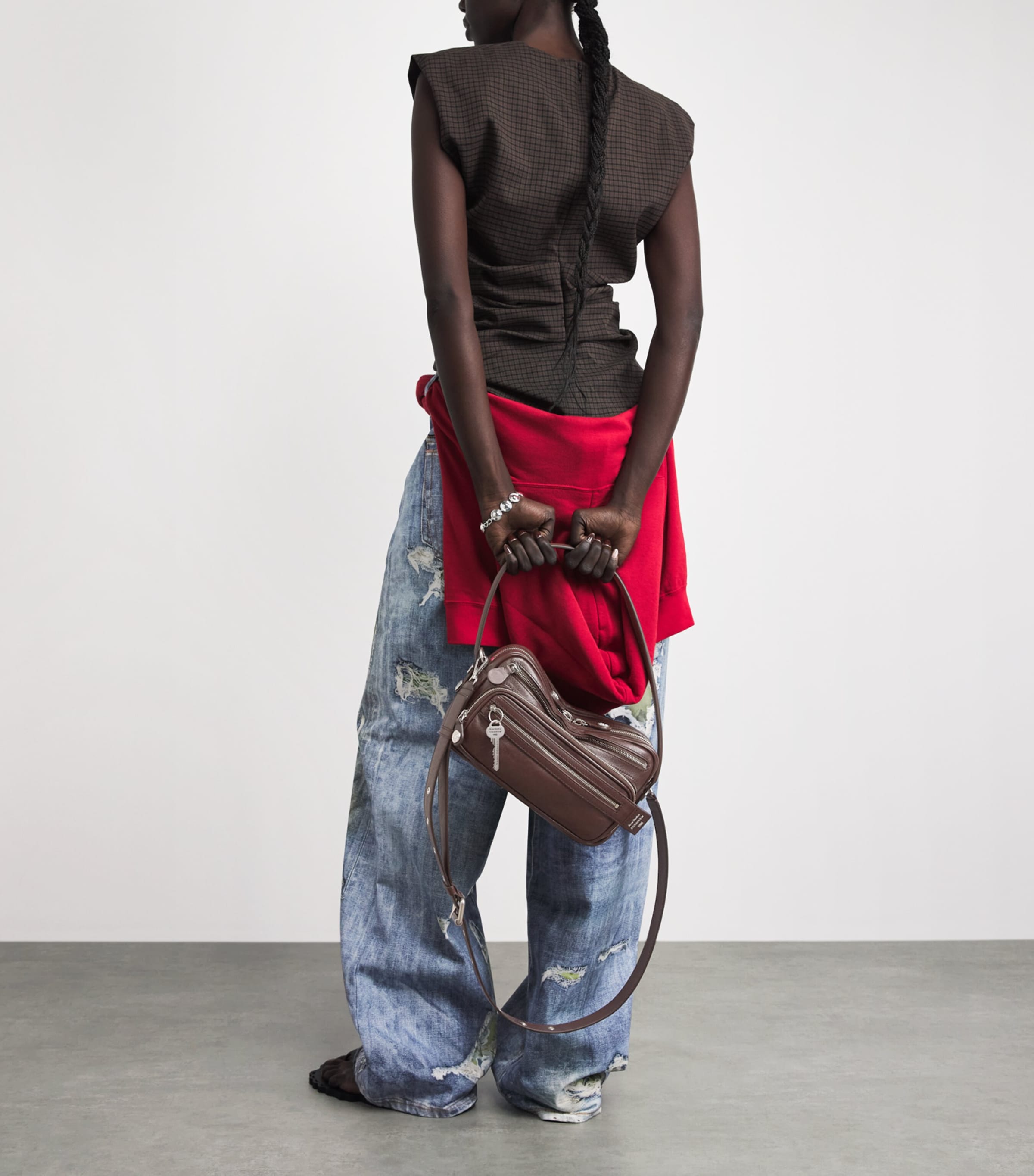 Acne Studios Leather Camero Camera Shoulder Bag Chocolate Brown Image 2