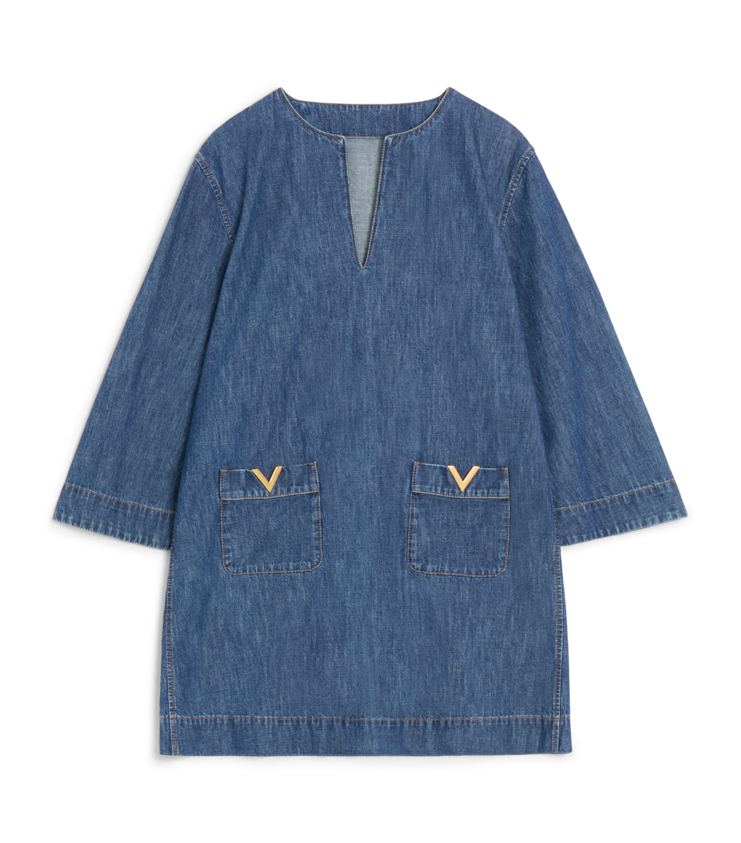 Valentino Womens Denim Shift Mini Dress Image 1