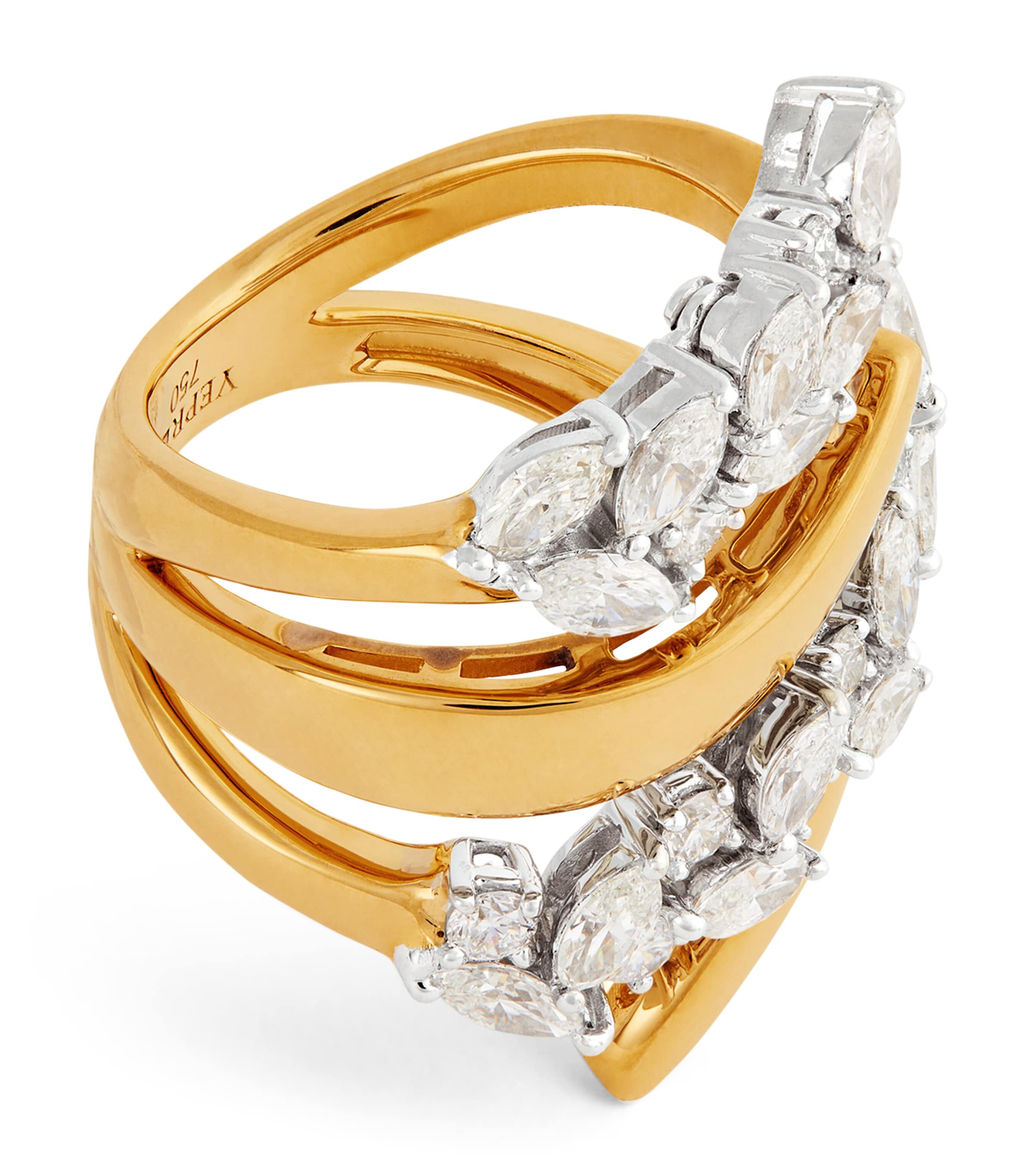 Yeprem Yellow Gold And Diamond Golden Strada Stackable Ring