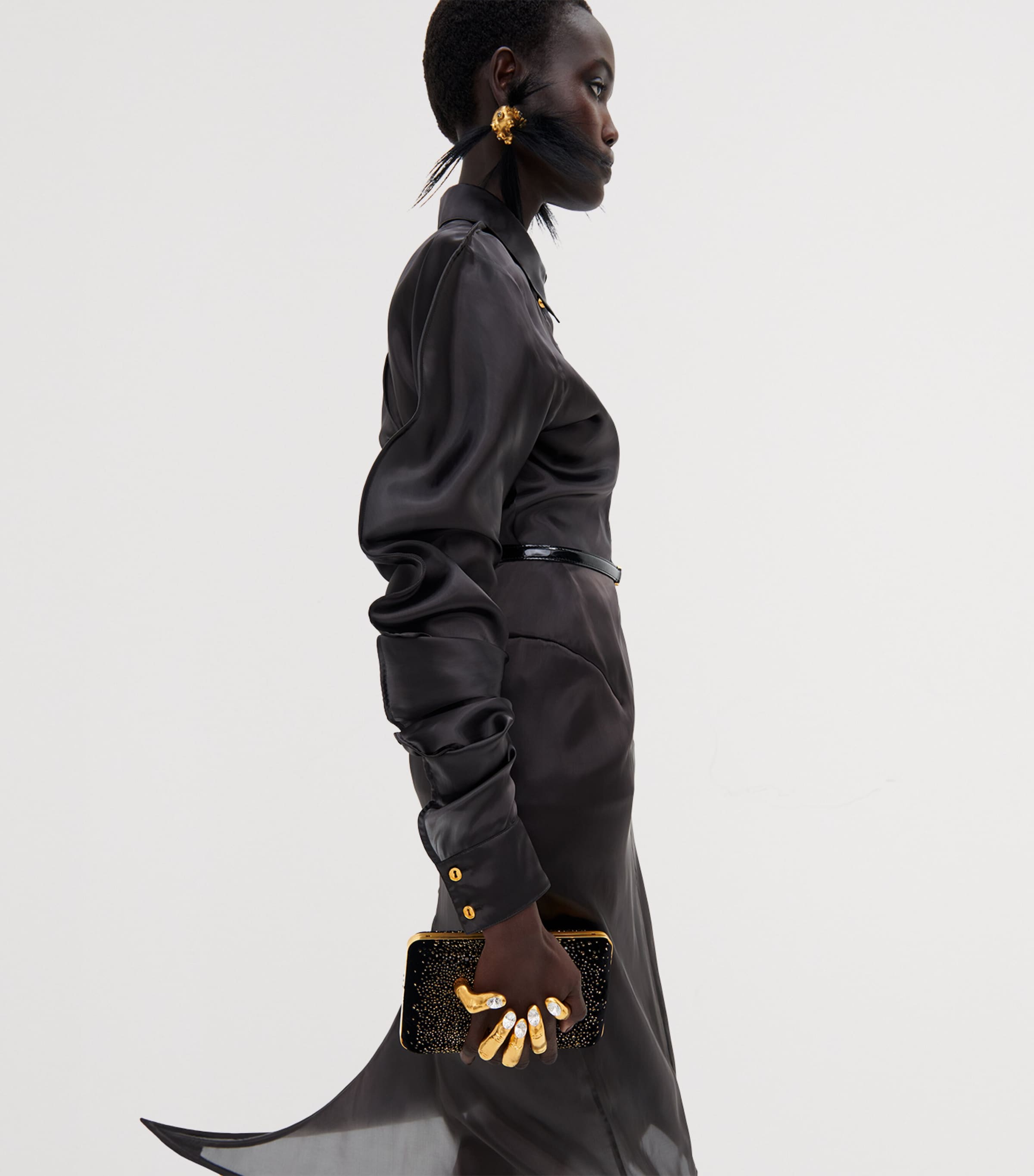 Schiaparelli Surrealistic Ball Earrings Opaque Gold Image 4
