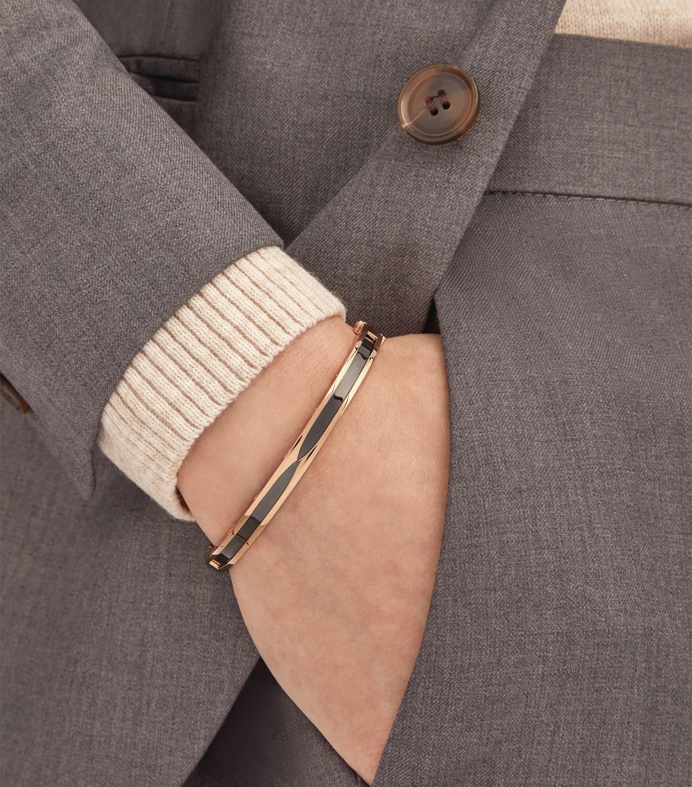Bvlgari Rose Gold And Ceramic B.Zero1 Bangle Pink Gold Image 4