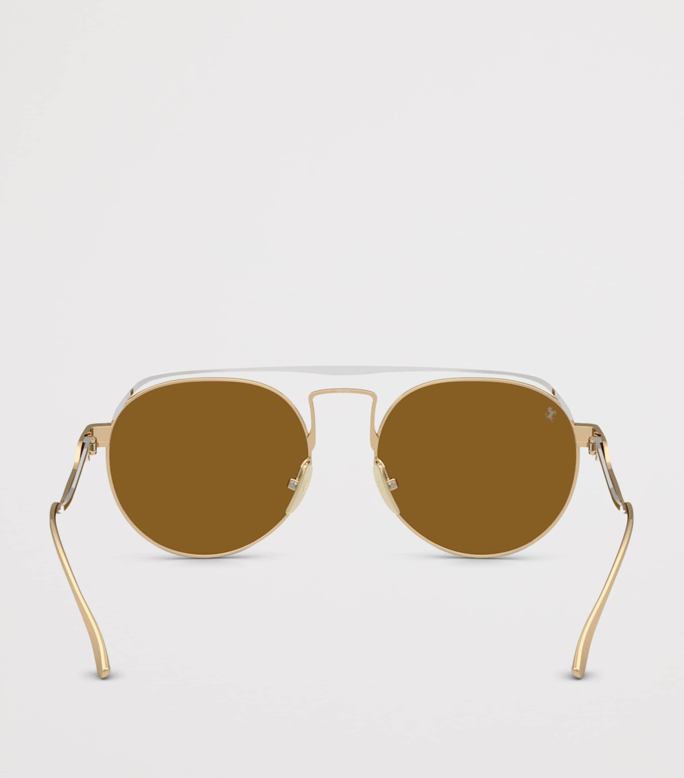 Ferrari Titanium Oval Sunglasses Yellow Image 4
