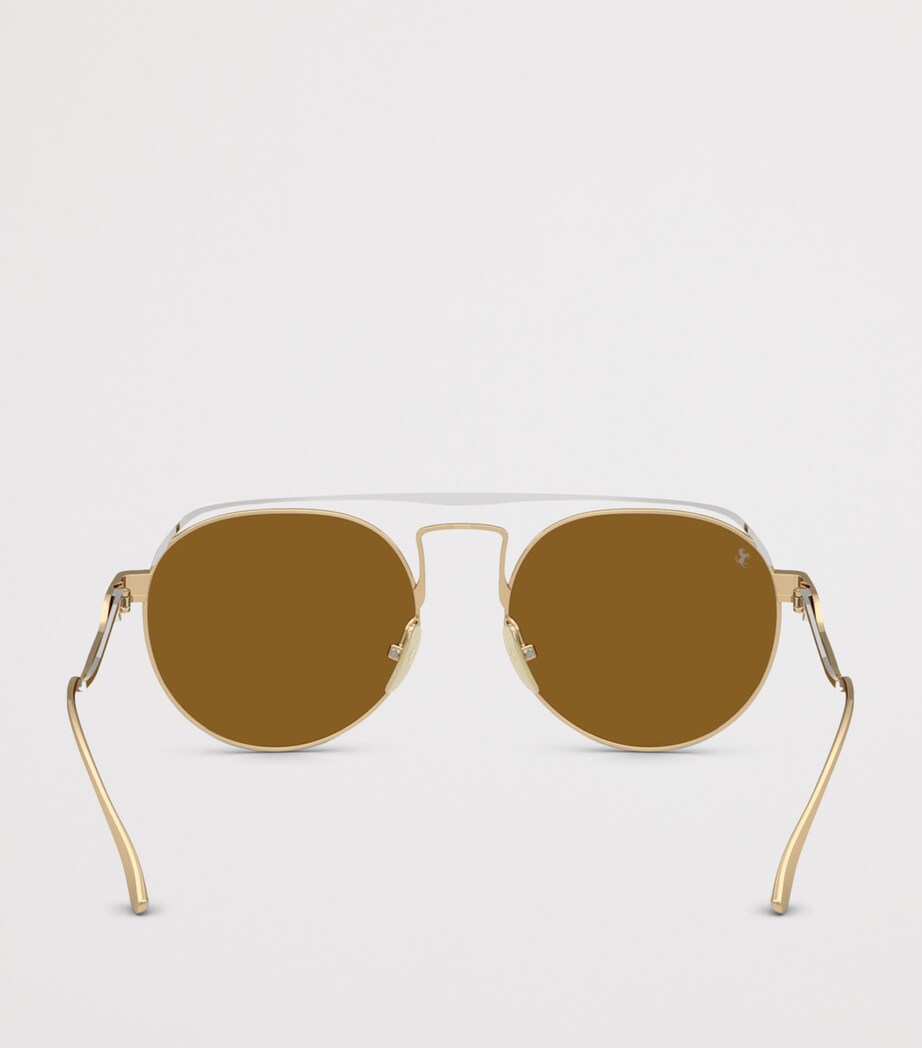 Ferrari Titanium Oval Sunglasses Yellow Image 4