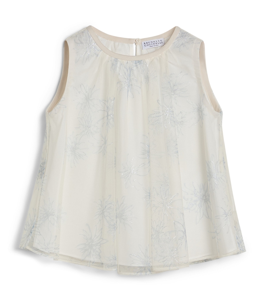 Brunello Cucinelli Kids Tulle Floral Blouse (4-6 Years) Image 1