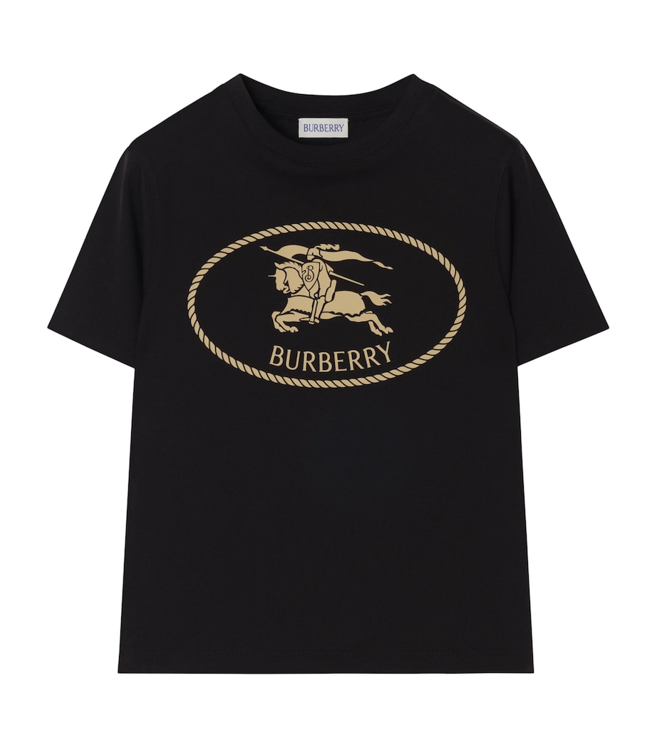 Burberry Kids Cotton EKD Stamp T-Shirt (14 Years) Black Image 1