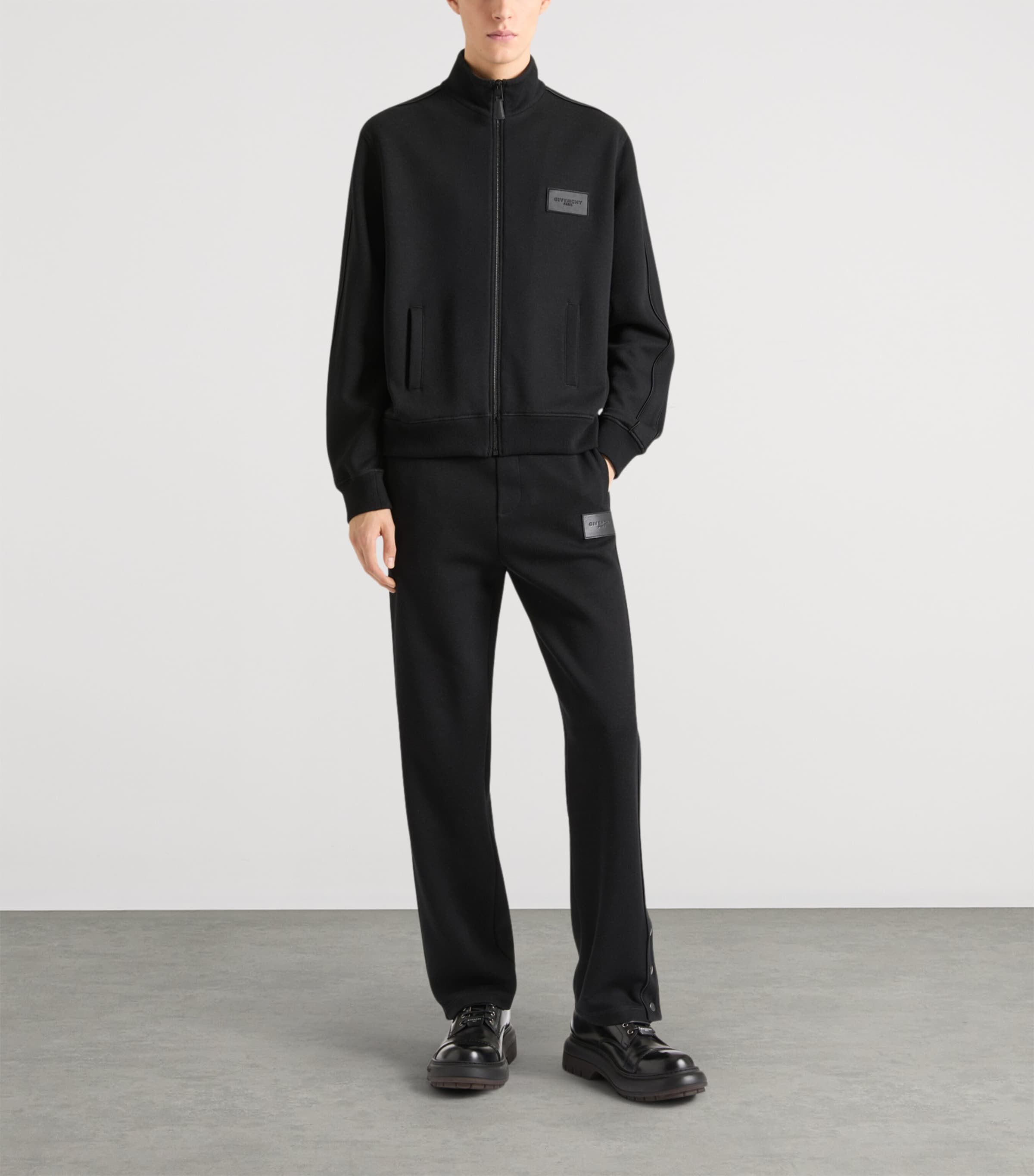 Givenchy Mens Jersey Funnel-Neck Bomber Jacket Image 2