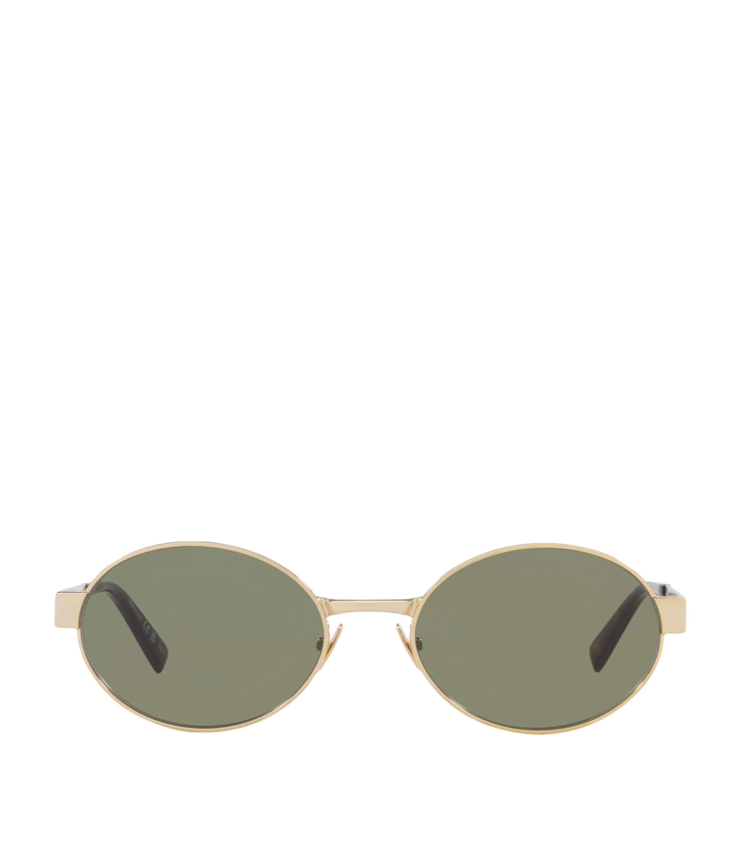 Saint Laurent Womens Gold Sl692 Oval-frame Metal Sunglasses In Gold