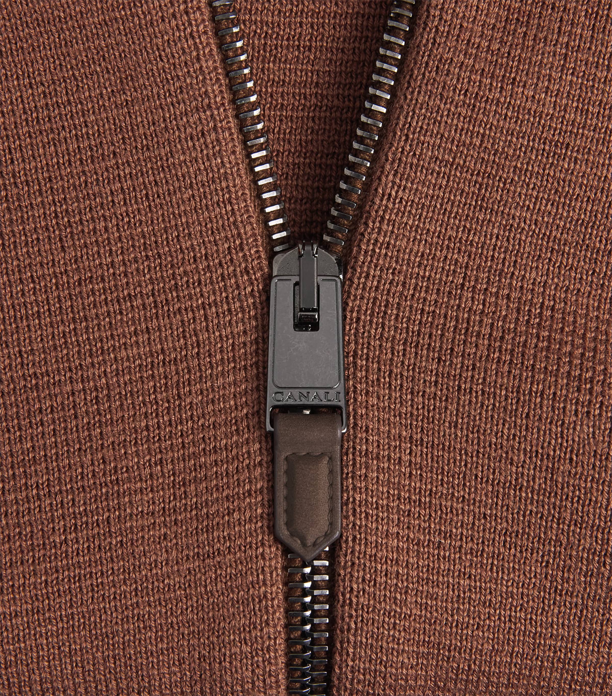 Canali Mens Cotton-Blend Zip-Up Cardigan Image 6