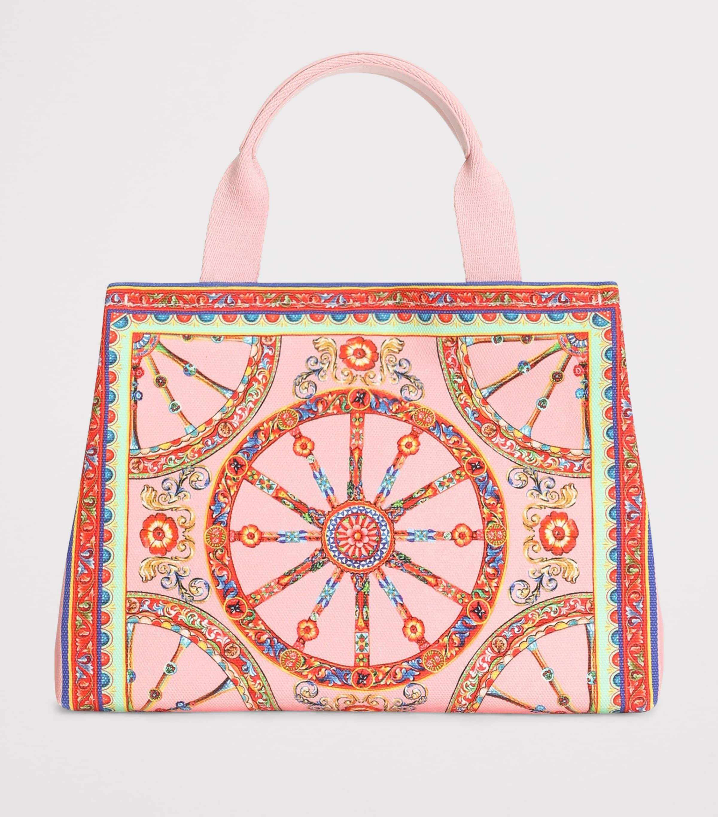 Dolce&Gabbana Kids Canvas Carretto Print Tote Bag Carretto Fld Image 3