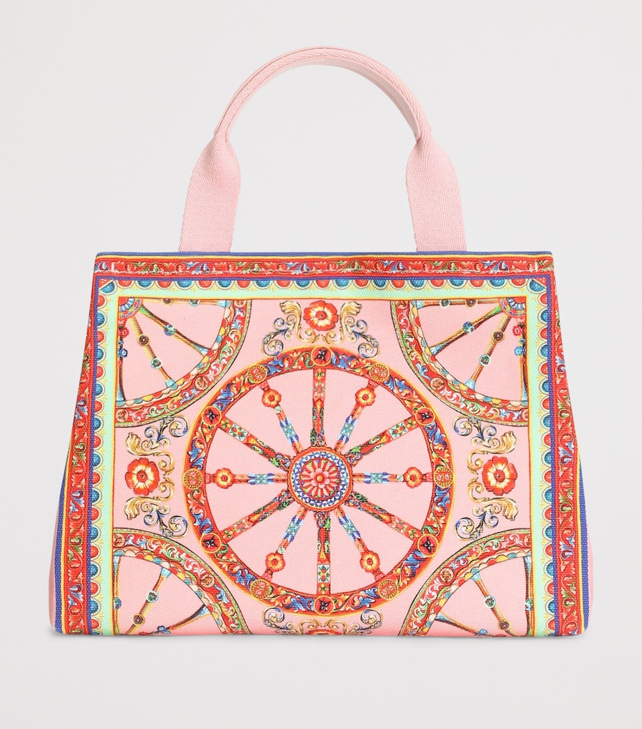 Dolce&Gabbana Kids Canvas Carretto Print Tote Bag Carretto Fld Image 3