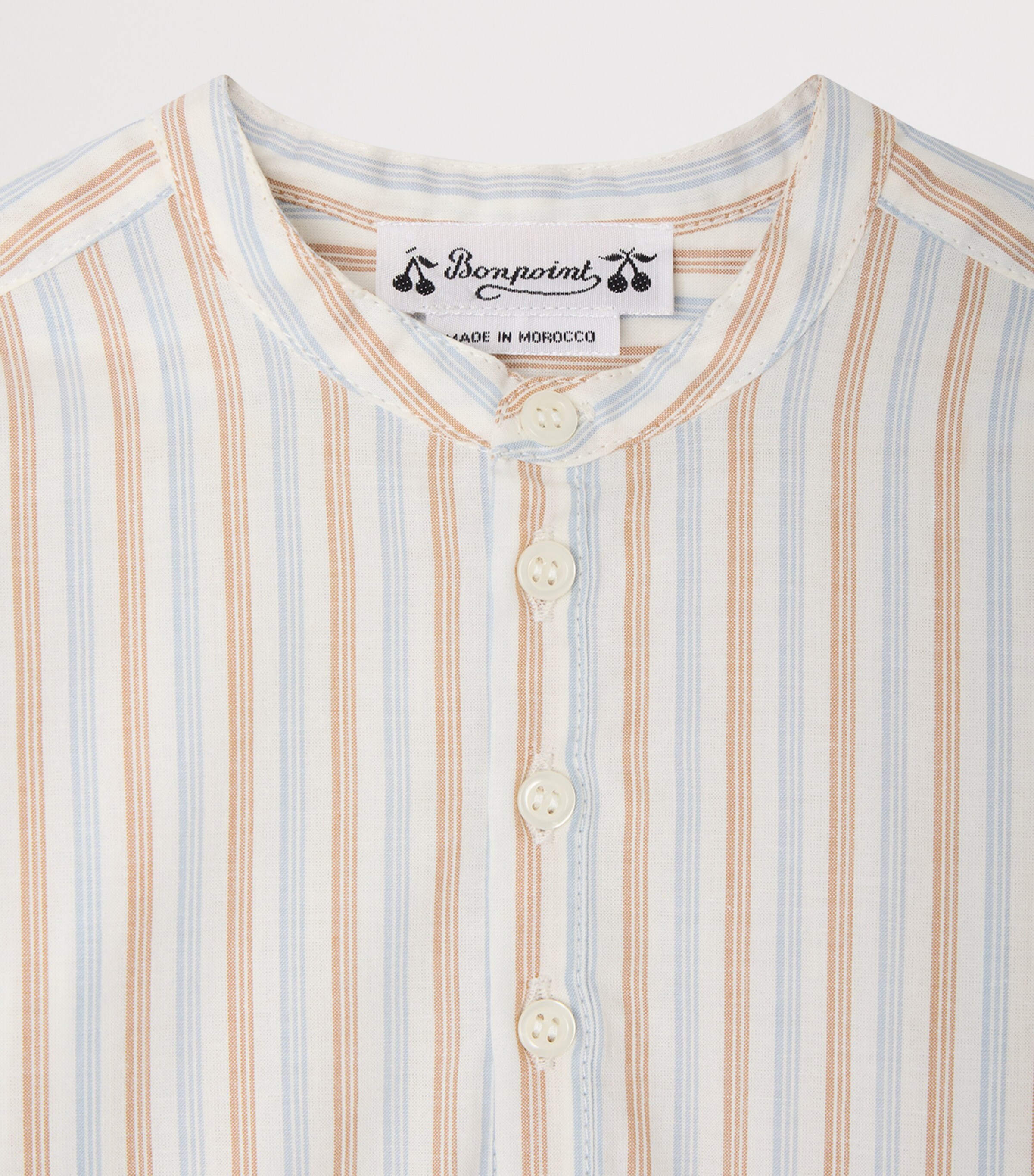 Bonpoint Cotton Stripe Shirt (6-18 Months) Rayures Ciel Image 3