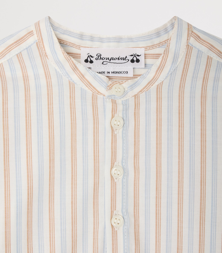 Bonpoint Cotton Stripe Shirt (6-18 Months) Rayures Ciel Image 3