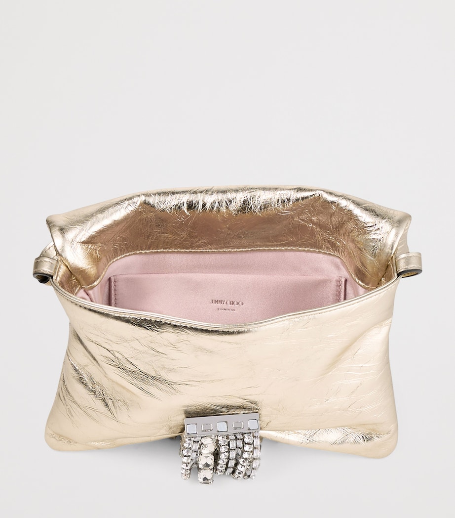 Zandra Leather Embellished Shoulder Bag LIGHT PLATINUM/SILVE Image 5
