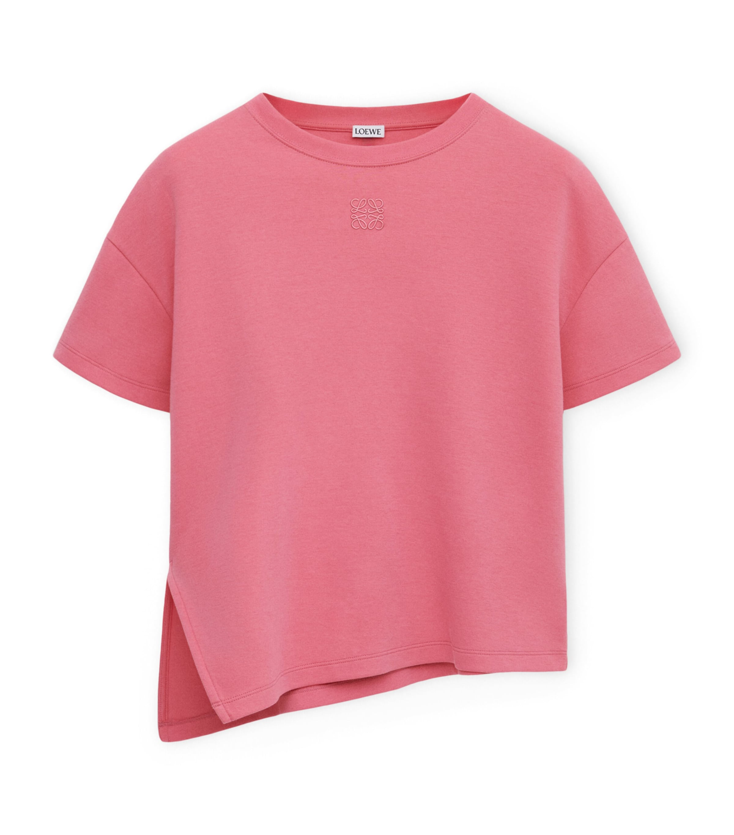 LOEWE Womens Asymmetric T-Shirt Bright Pink Image 1