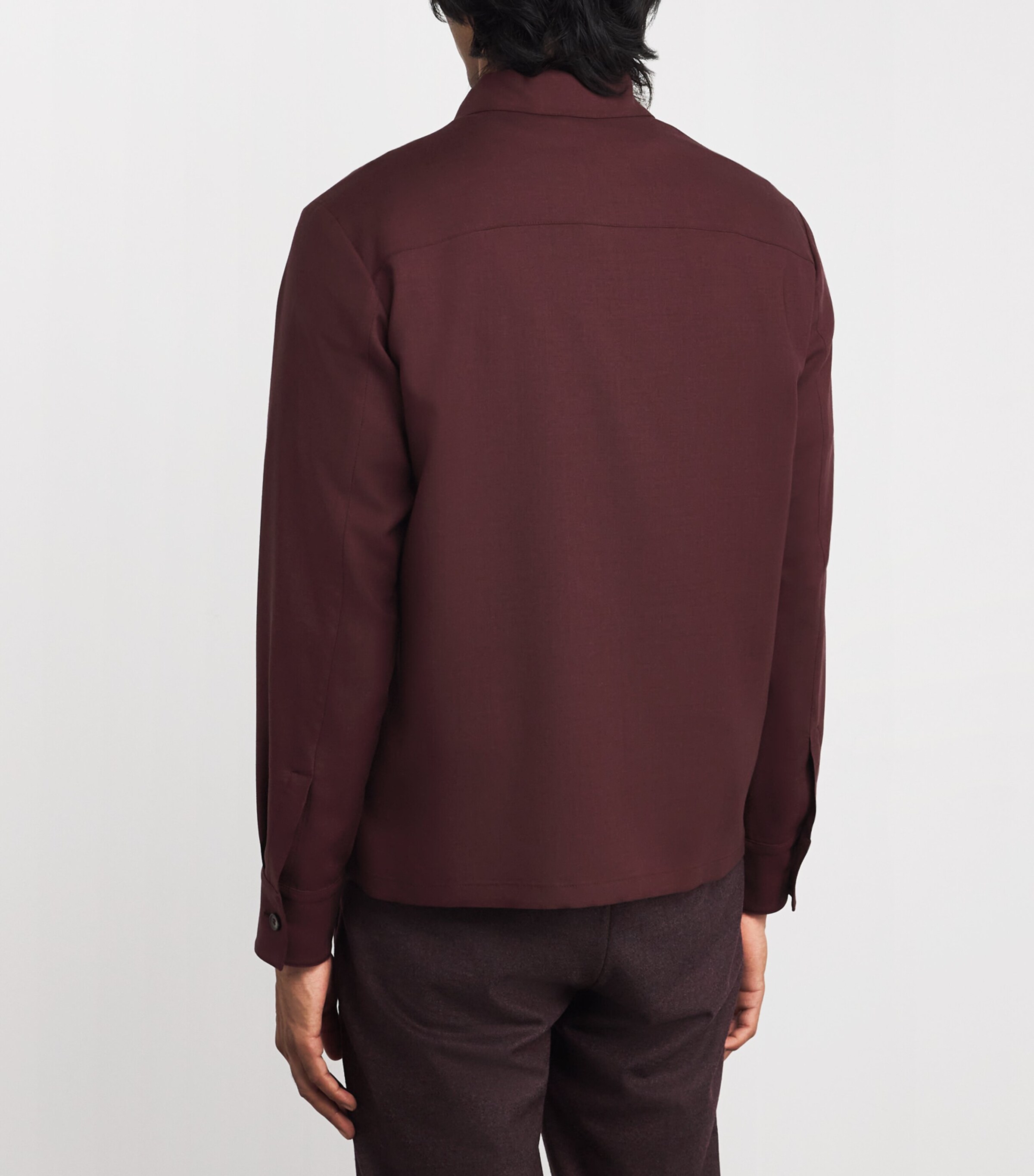 Worsted Cashmere Shirt Jacket 31491 DARK RED Image 4