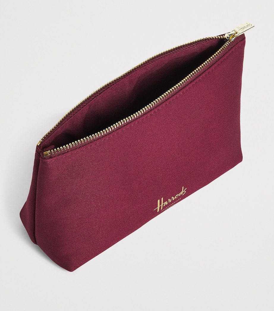 Harrods Small Cotton Logo Cosmetics Bag Burgundy Image 2