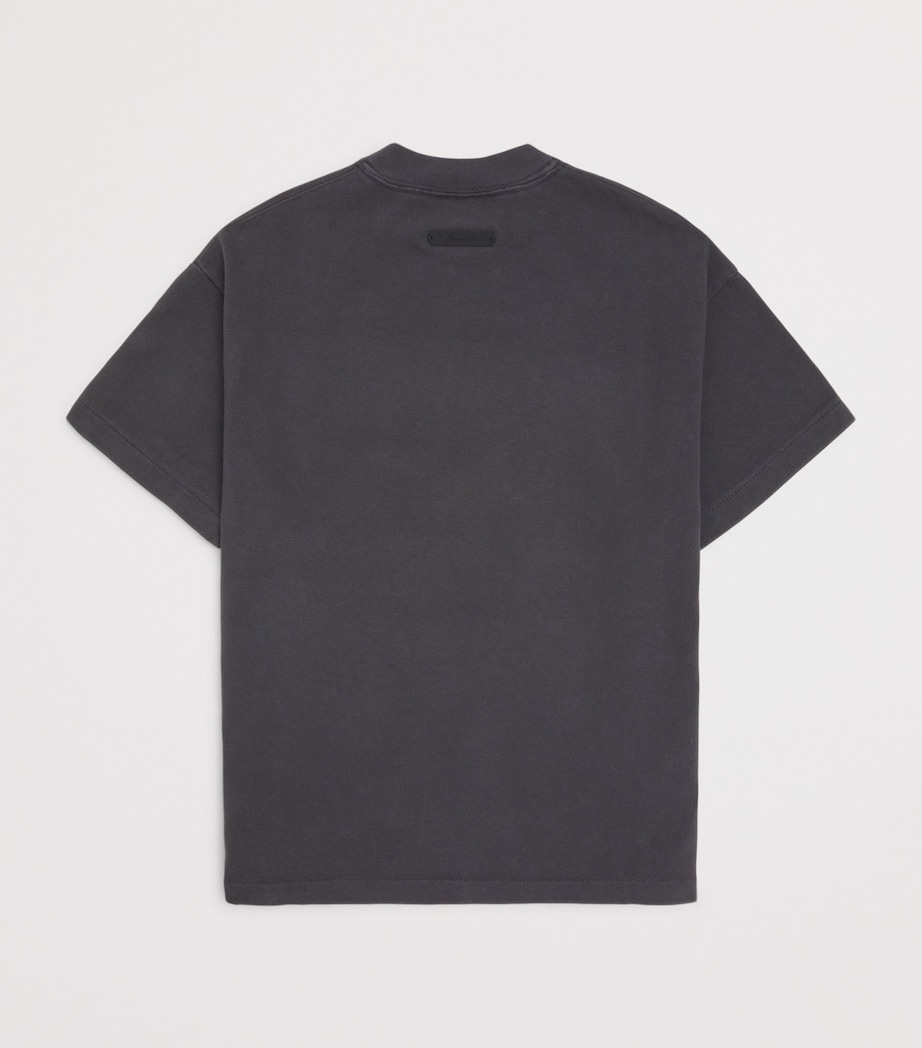 FEAR OF GOD ESSENTIALS KIDS Cotton Logo T-Shirt (2-16 Years) Faded Black Image 2
