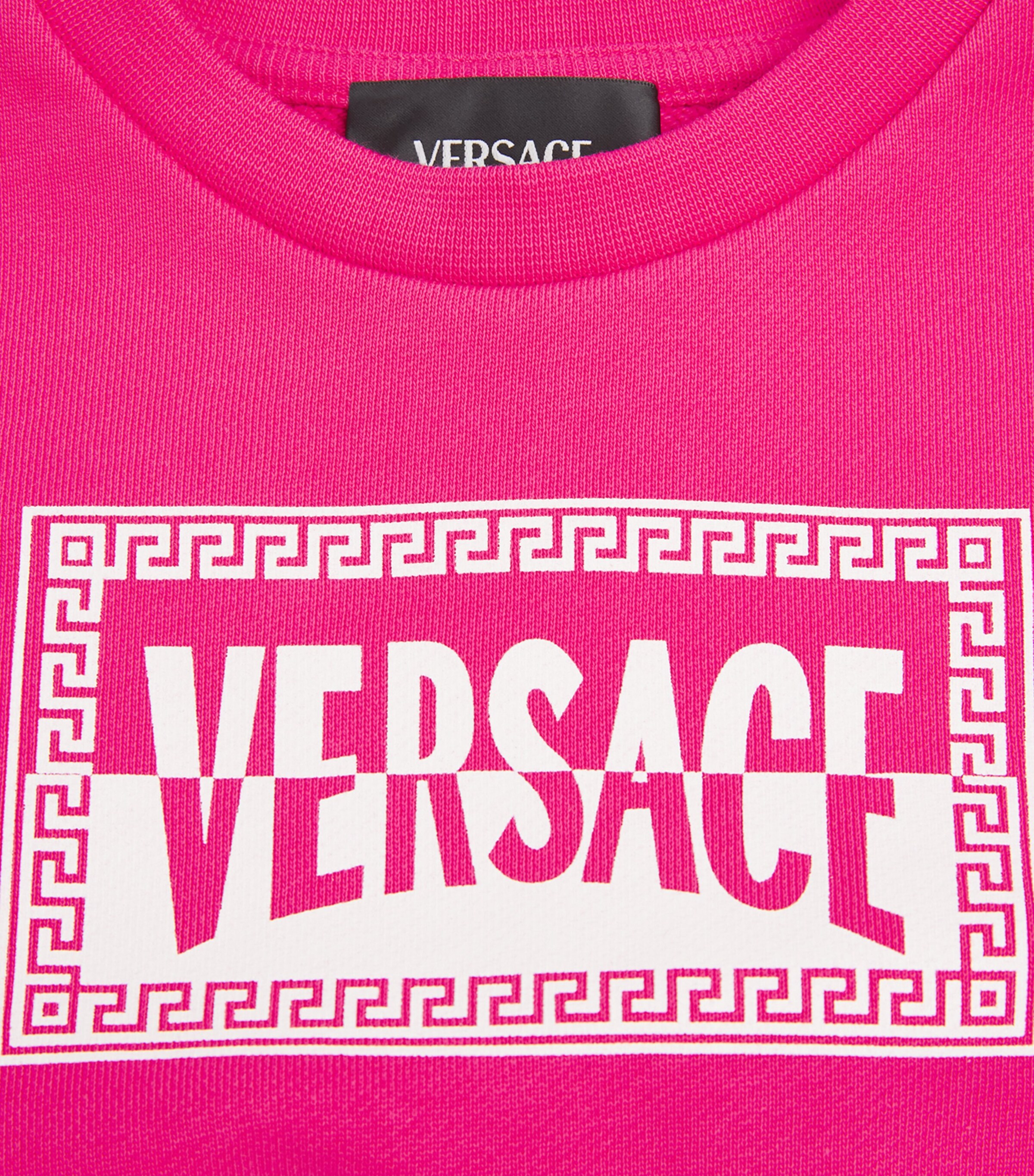 Versace Kids Cotton Jersey Printed Dress (12 Months-5 Years) Pink+bianco Image 3