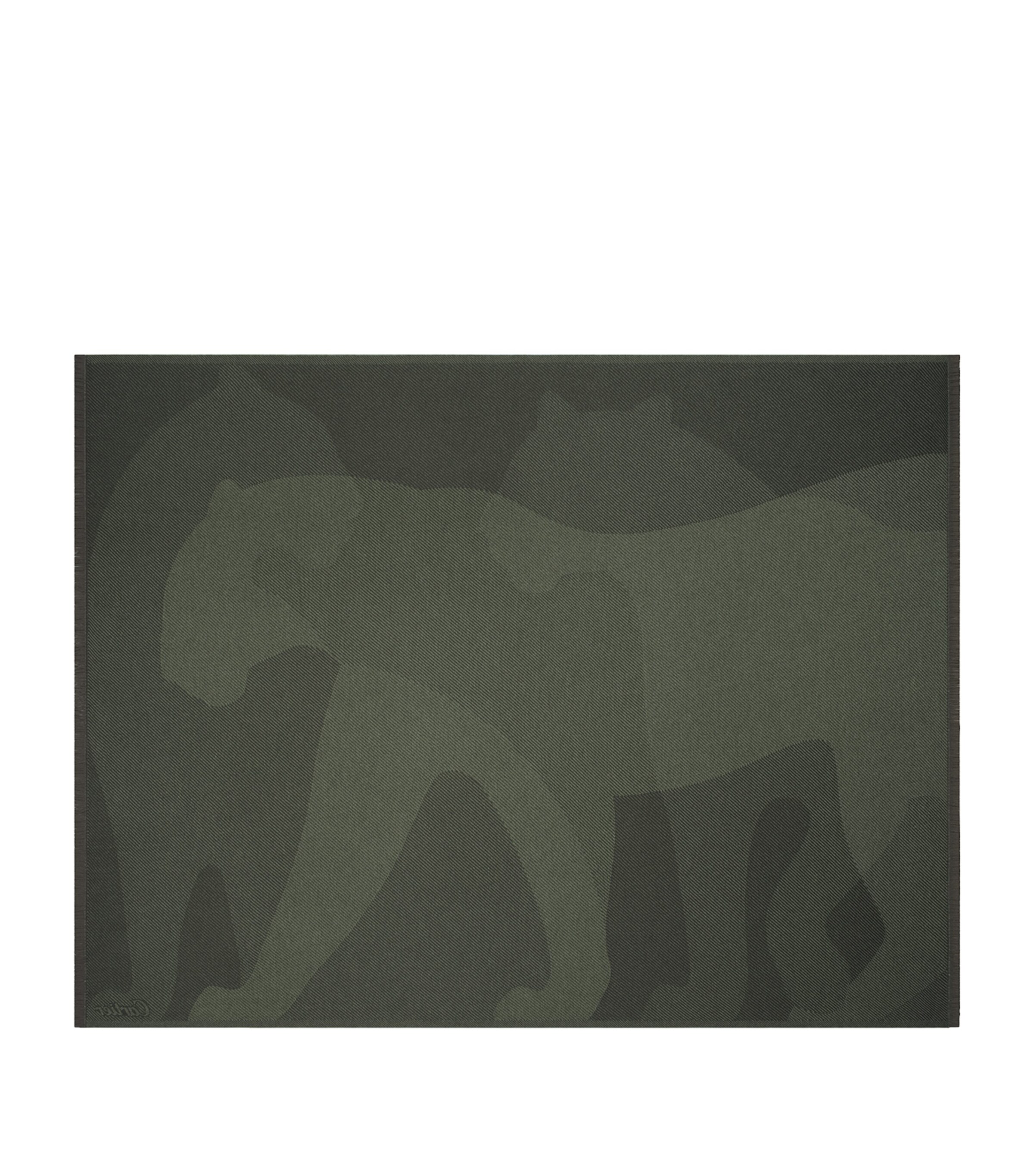 Cartier Wool-Cashmere Panthère de Cartier Blanket (190cm x 140cm) Khaki Image 2