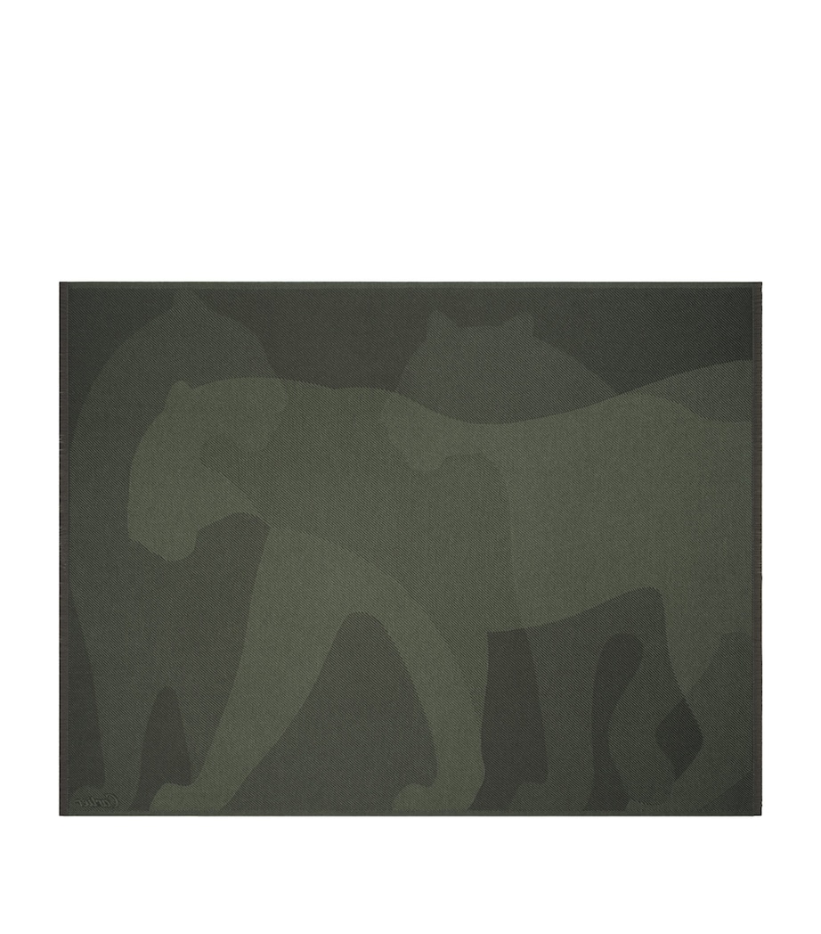 Cartier Wool-Cashmere Panthère de Cartier Blanket (190cm x 140cm) Khaki Image 2