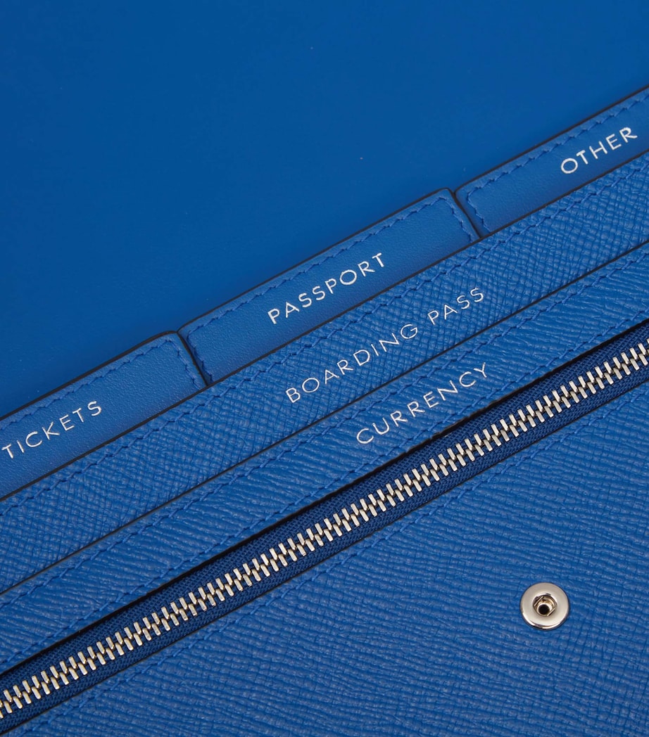 Panama Leather Marshall Travel Wallet CERULEAN Image 5
