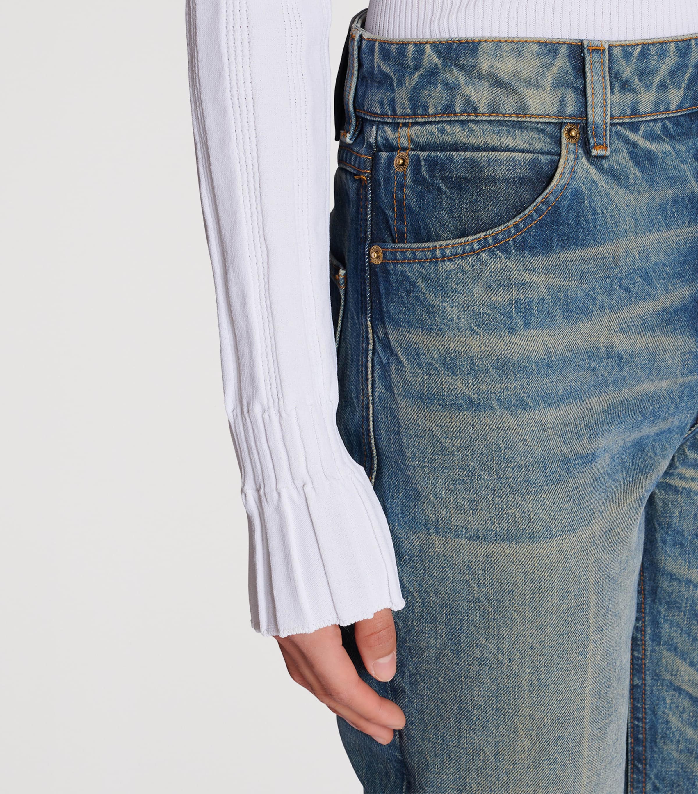 Faded Flared Jeans 6AW BLEU JEAN D+LAV+ Image 5