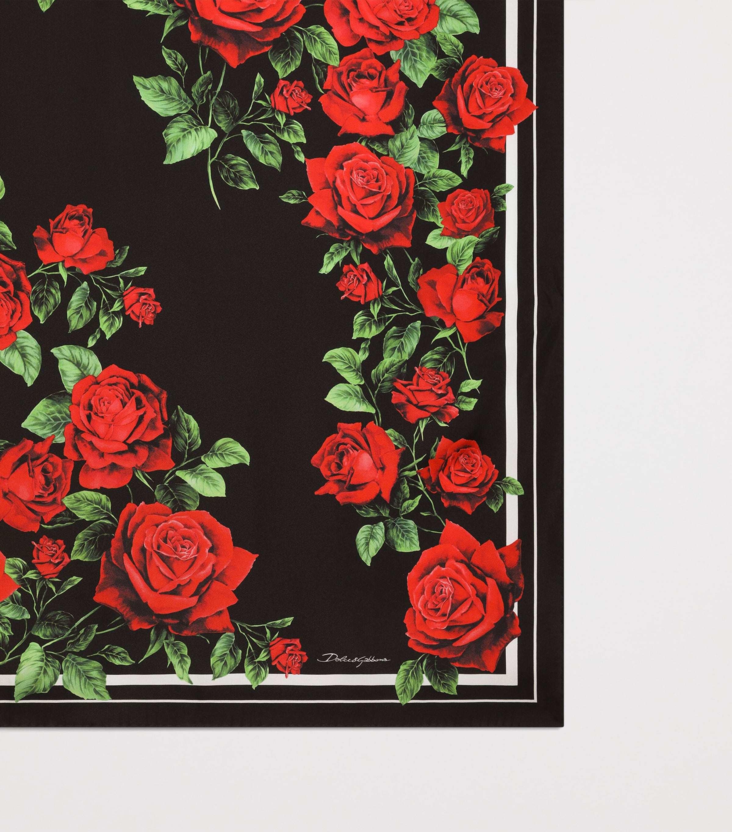 Dolce&Gabbana Silk Twill Floral Scarf Rose Rosse B Image 2