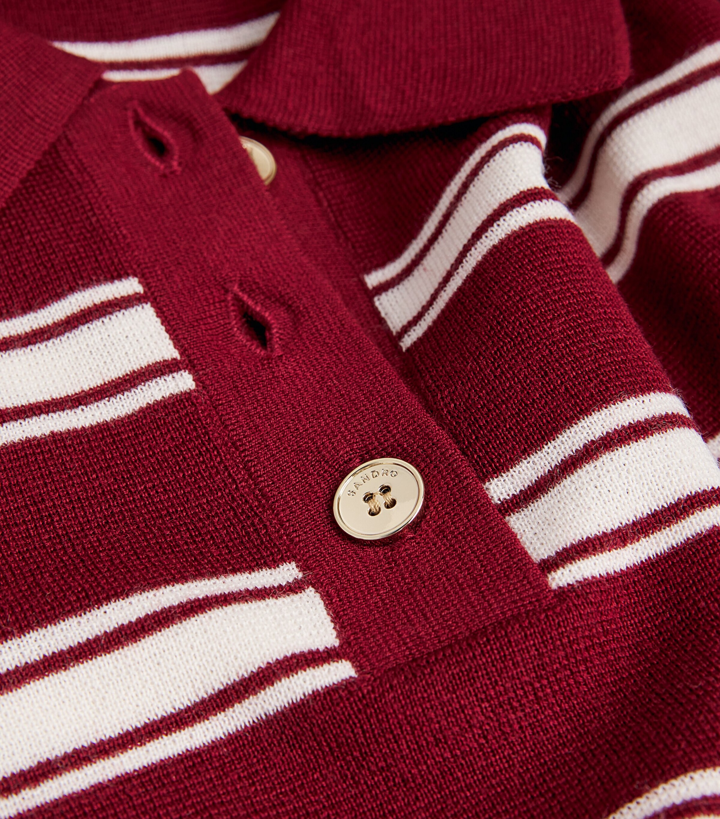 Wool-Blend Polo Sweater BORDEAUX Image 5