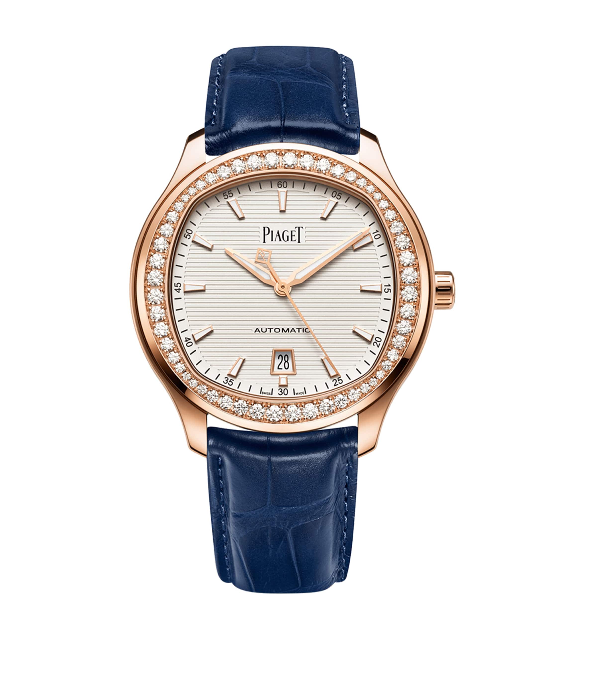 Piaget Rose Gold and Diamond Polo Watch 42mm Harrods UK
