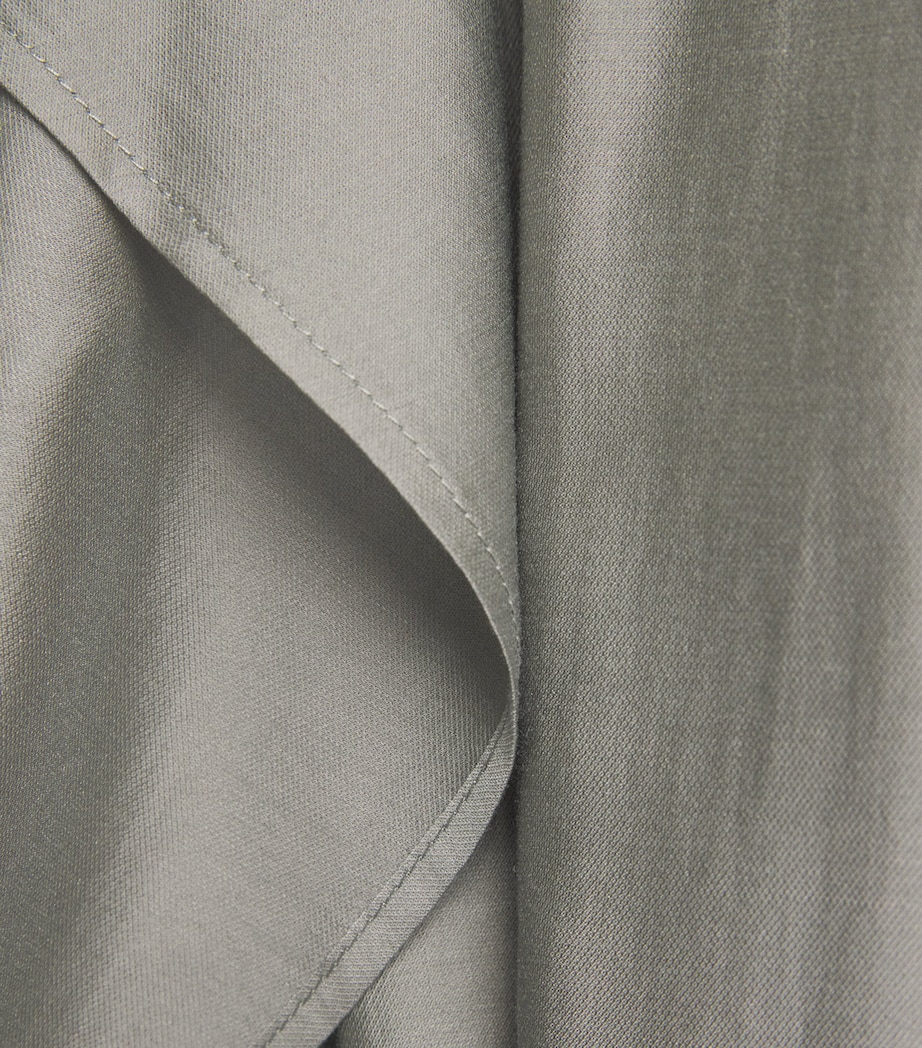 Scarf-Detail Shirt MINT GREY MY Image 5