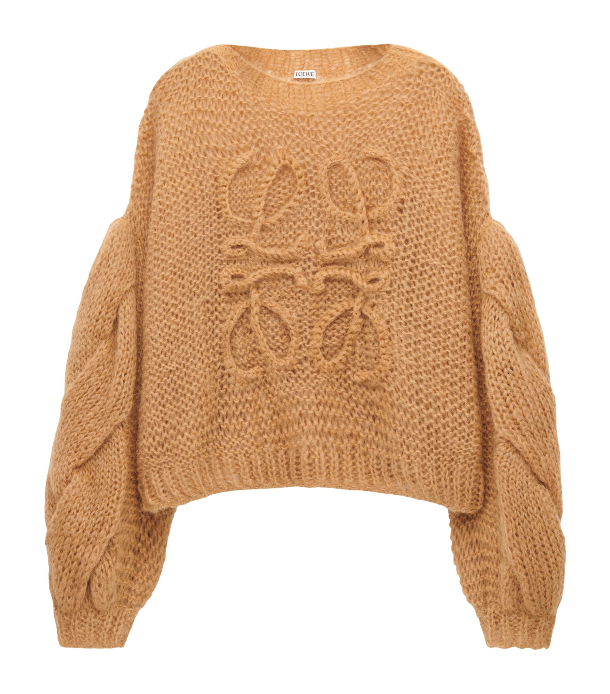 Loewe Mohair-blend Anagram Sweater In Beige