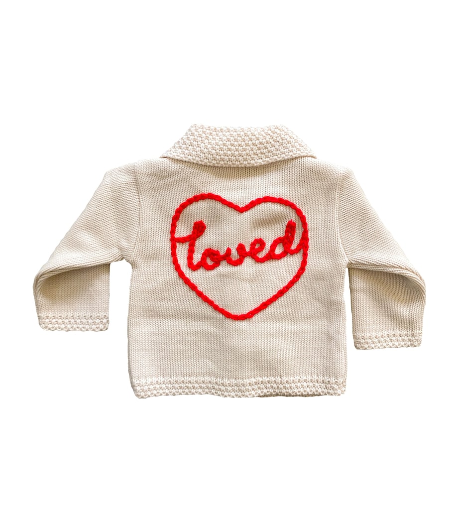 Embroidered Loved Cardigan (0-12 Months) NUETRAL Image 1
