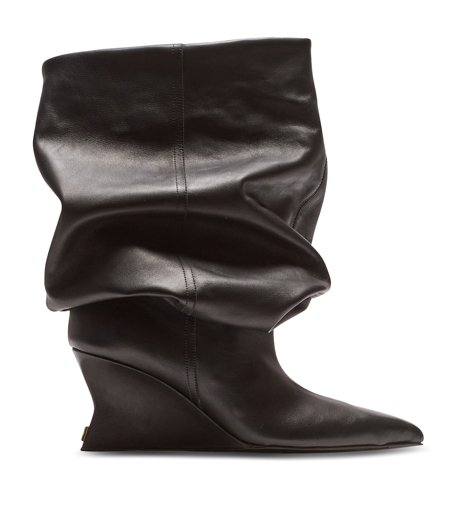 Leather Wedge Ankle Boots 60 0PA NOIR Image 1